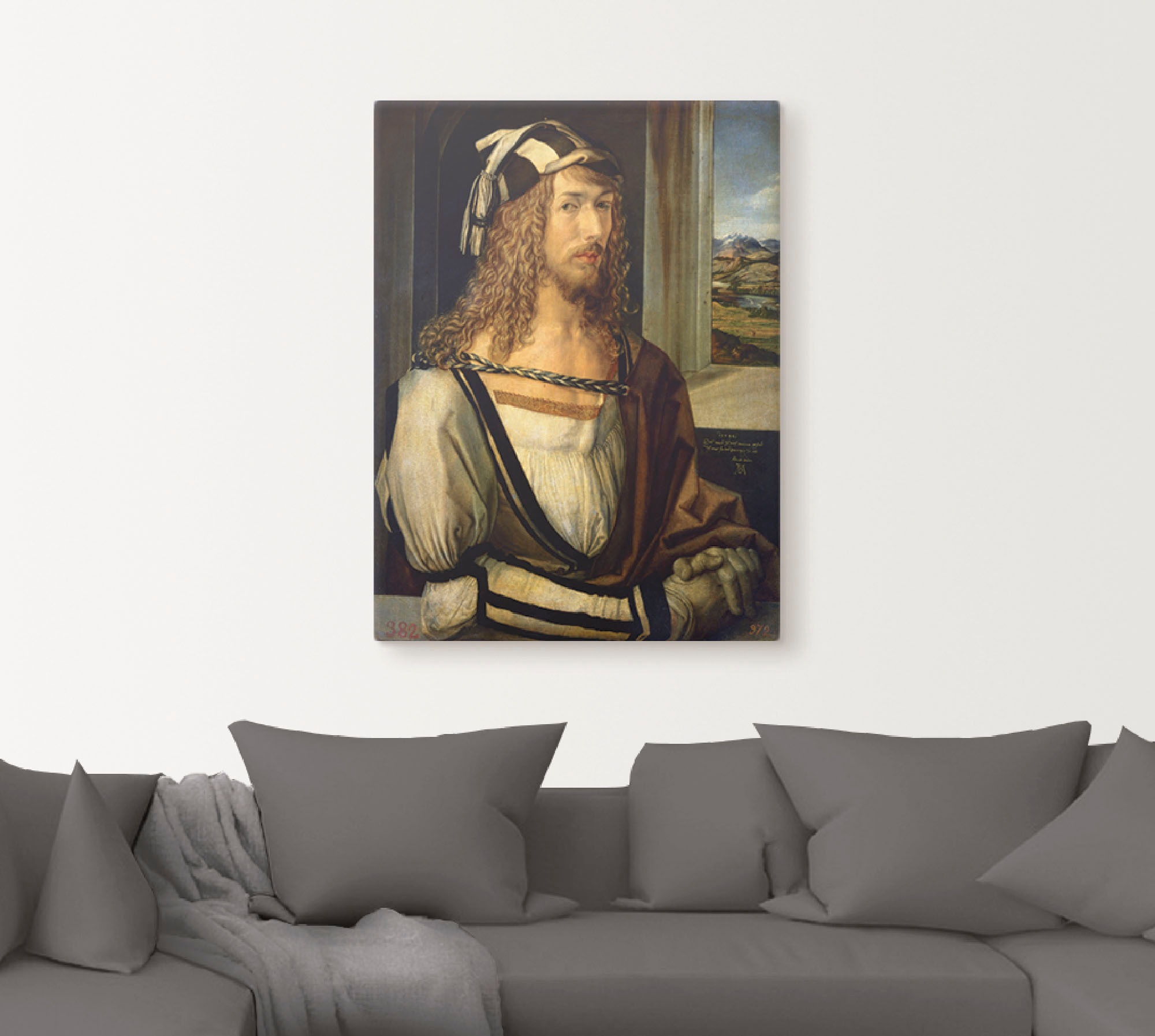 Artland Leinwandbild »Selbstbildnis mit Landschaft. 1498« Porträts 1 Stk. t günstig online kaufen