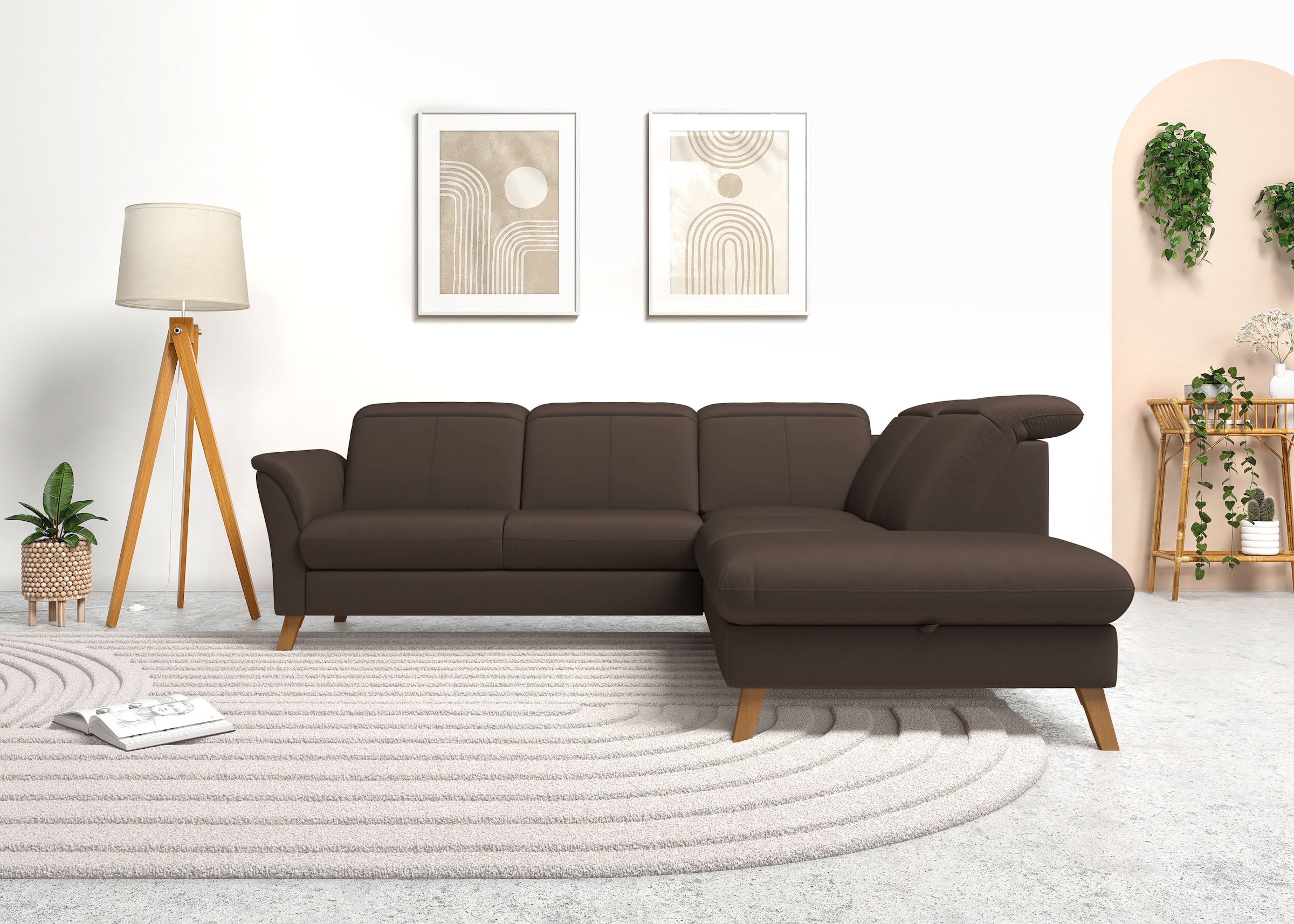 sit&more Ecksofa »Romero L-Form«, wahlweise mit oder ohne TV-Funktion, Bettfunktion, Bettkasten