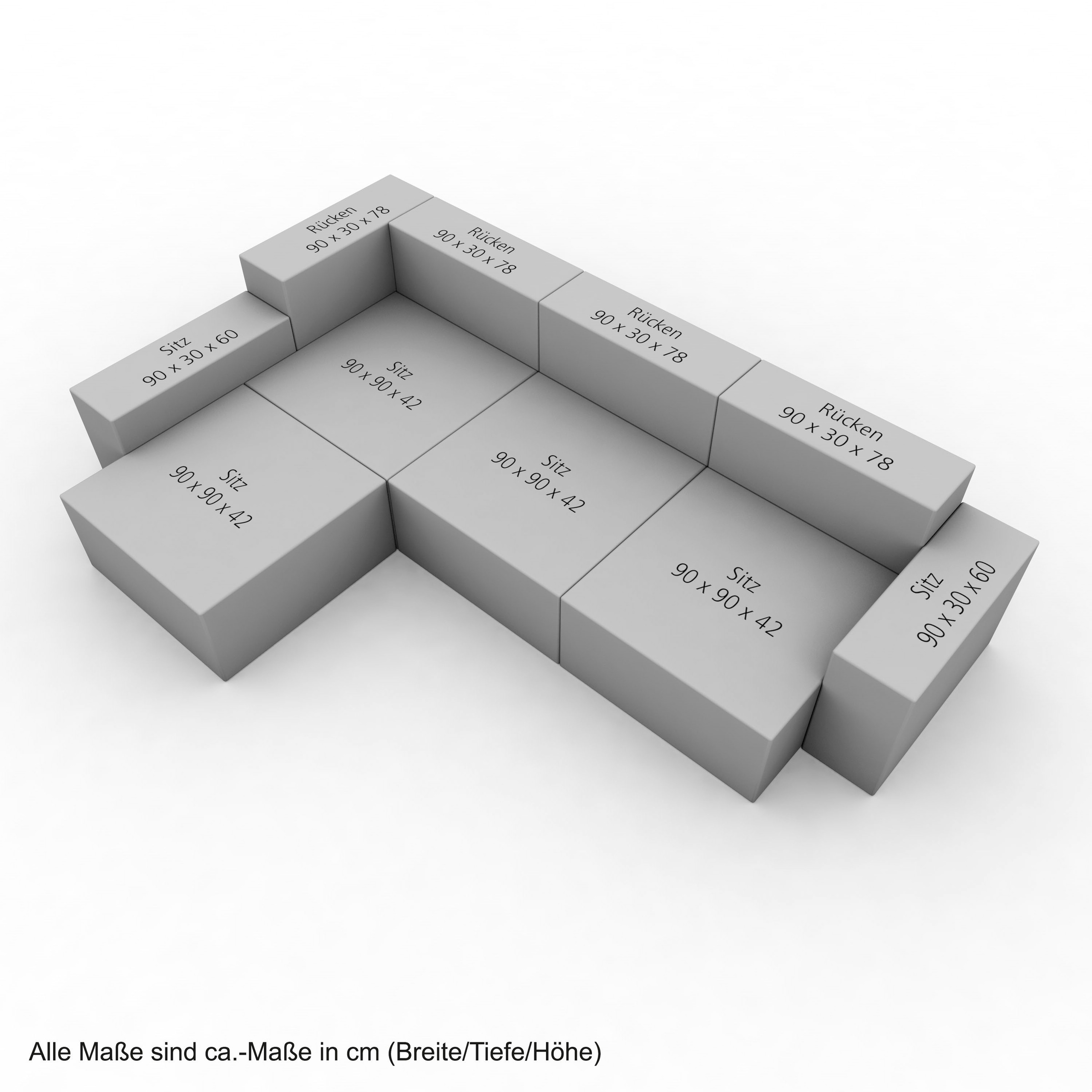 Max Winzer® Wohnlandschaft »MOVE«, (Set), Sofa-Set 04 aus 10 Sitzelementen, inklusive 4 Zierkissen, kombinierbar