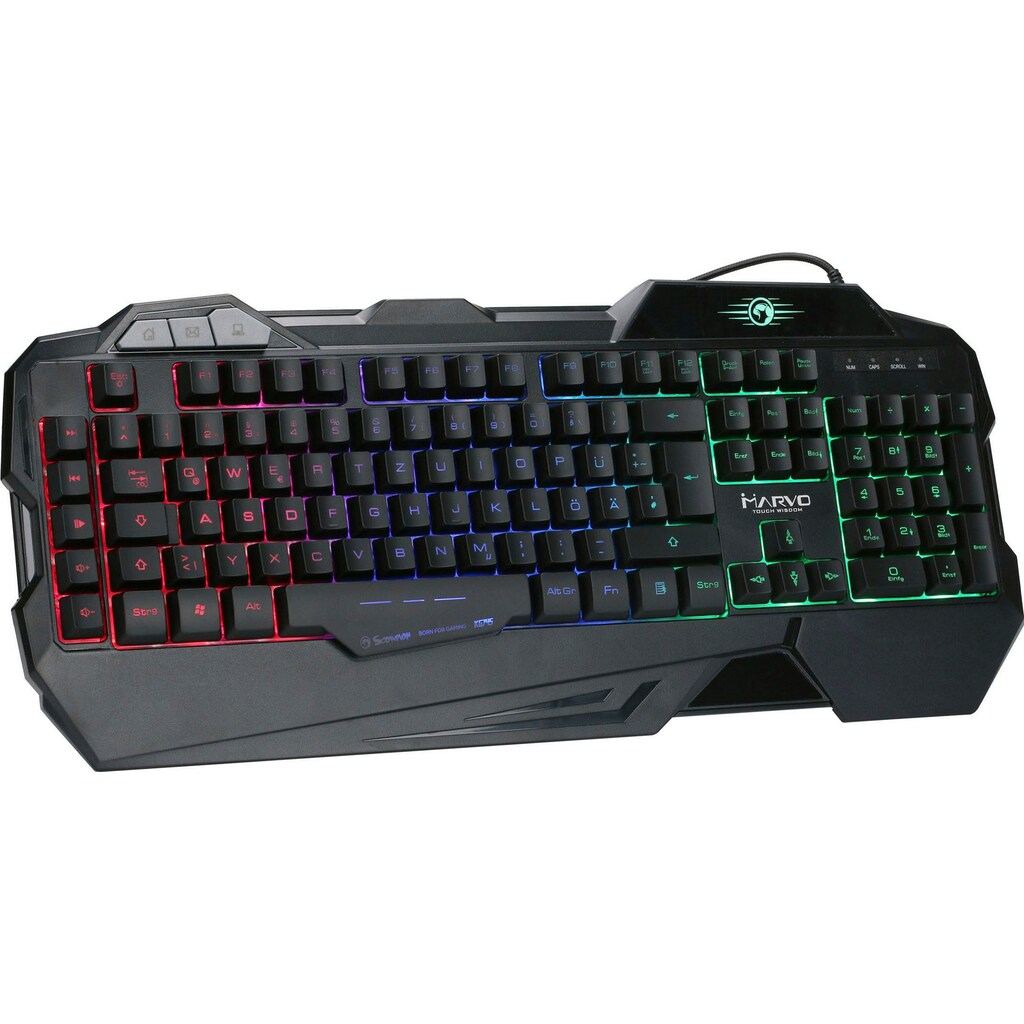 MARVO Gaming-Tastatur »Scorpion KG745«, (Multimedia-Tasten-Handgelenkauflage)