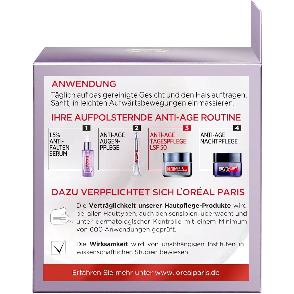 L'ORÉAL PARIS Tagescreme »Revitalift Filler Tag LSF 50«