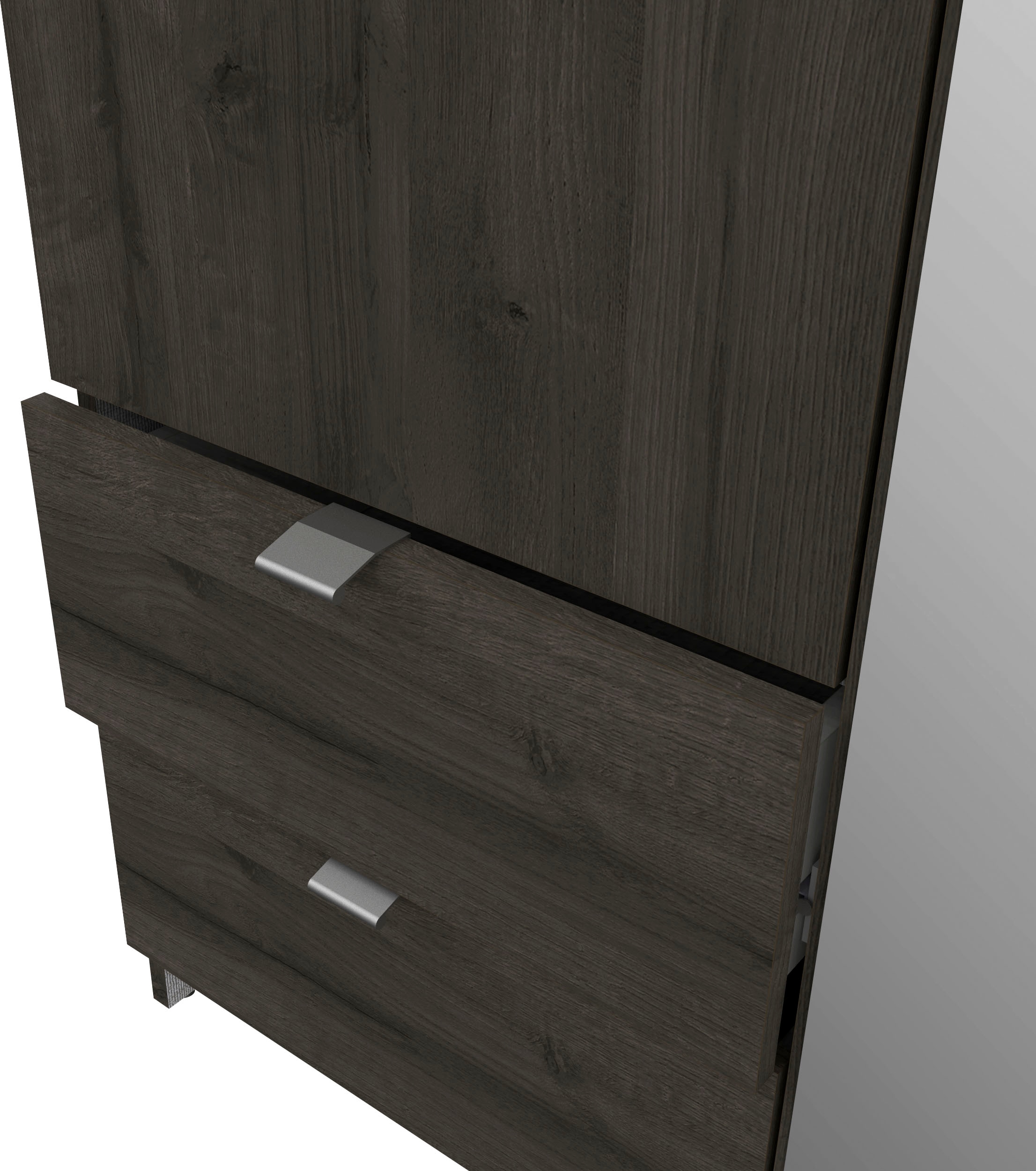 Demeyere GROUP Kleiderschrank »Mellie, 2 Spiegel, 4 Schubladen, 36 Regale, 2 Kleiderstangen«, (H/B/ T ca. 191/180/52cm), maximaler Stauraum, Made in France