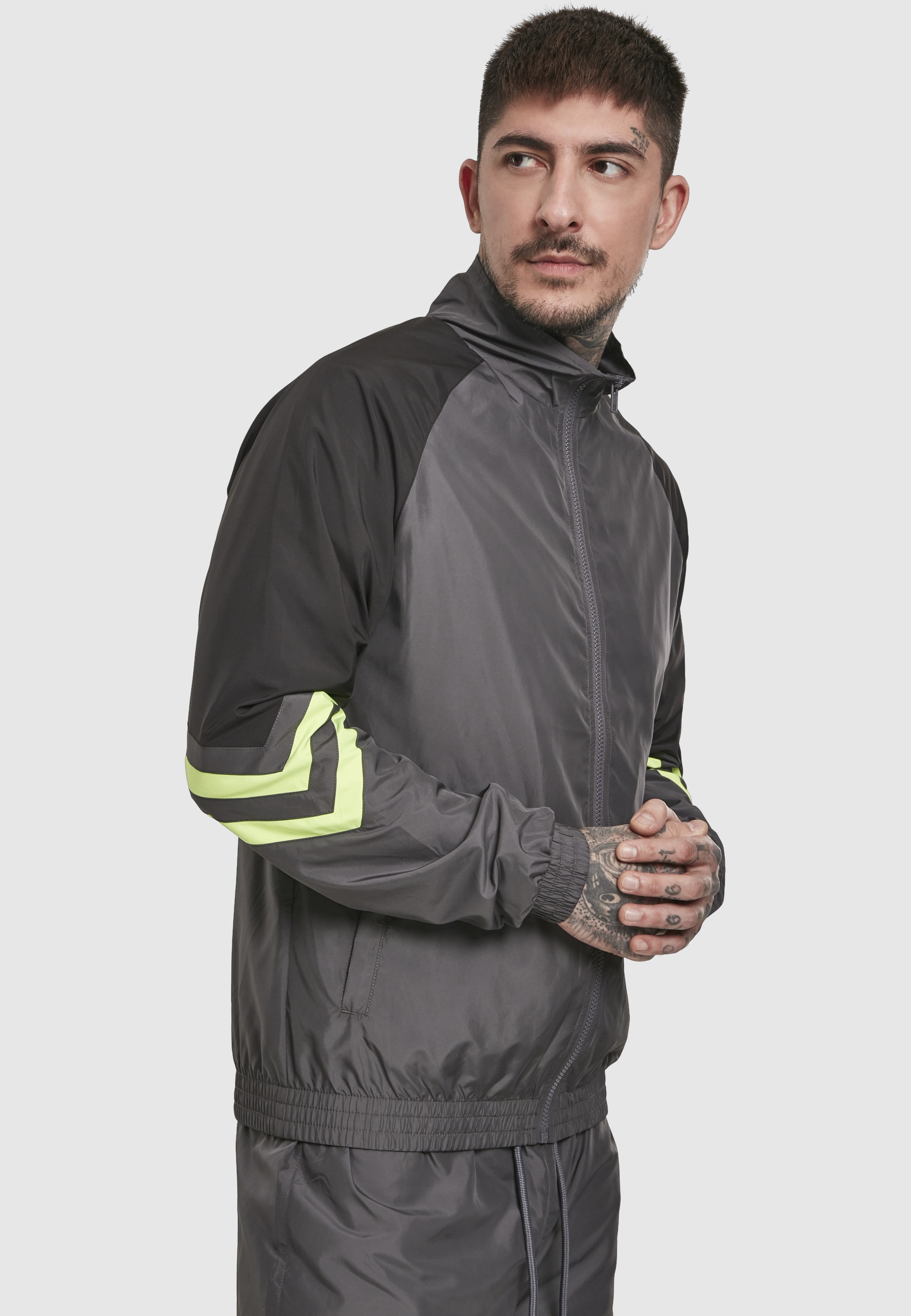 URBAN CLASSICS Trainingsjacke »Urban Classics Herren Block Sport Track Jacket« 1 Stk. tlg. ohne Kapuze