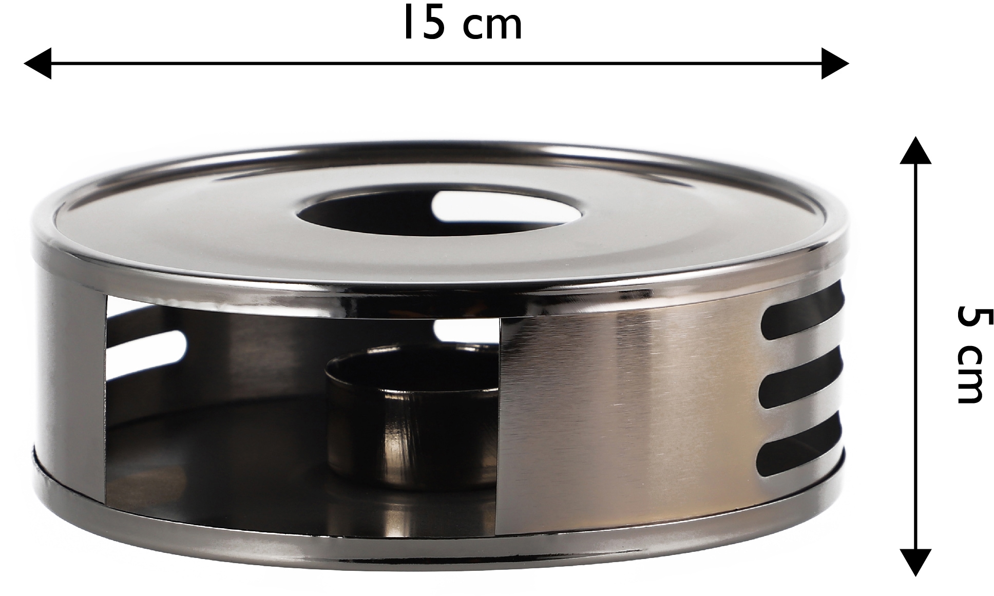 ECHTWERK Teestövchen Stövchen/ Teewärmer aus Edelstahl, runder Kaffeewärmer, 5 x 15 cm
