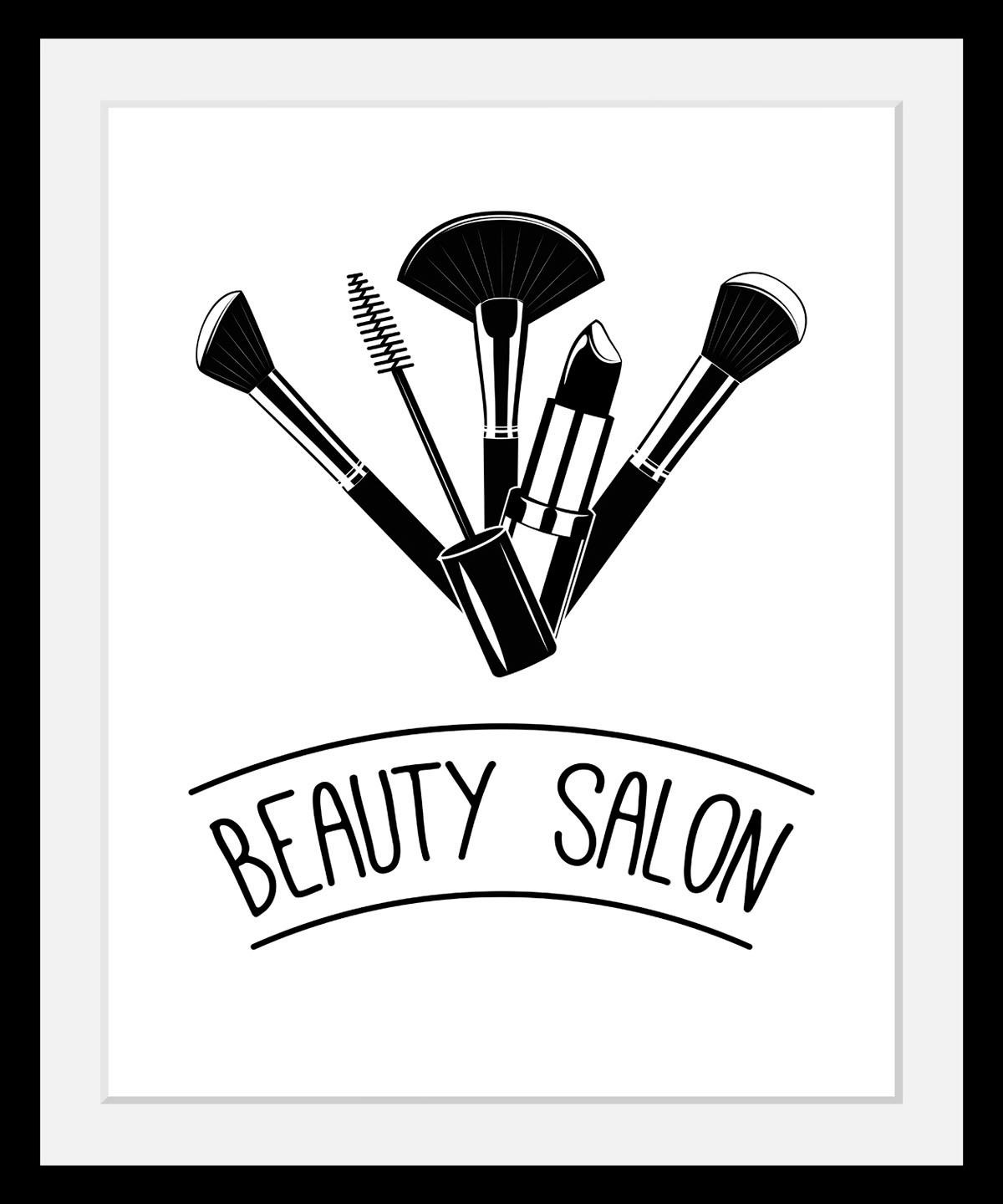 queence Bild »Beauty Salon«, Schwarz-Weiß-Fashion-Schriftzug-Schriftzüge, H günstig online kaufen