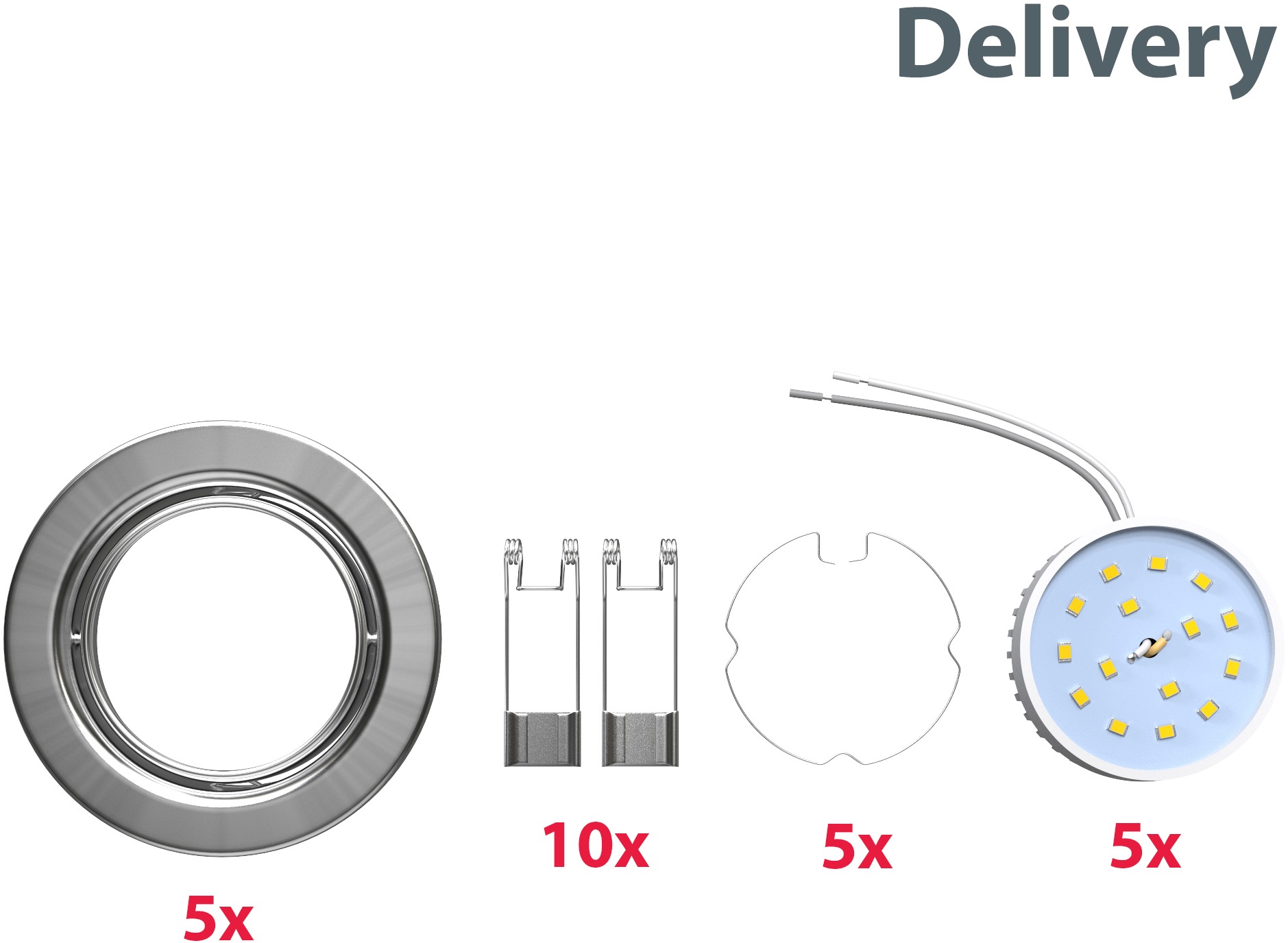 bestellen 5W LED inkl. B.K.Licht Einbauleuchte, schwenkbar 5 3000K, 5x flach, Einbauspots, flammig-flammig, online LED ultra 400LM