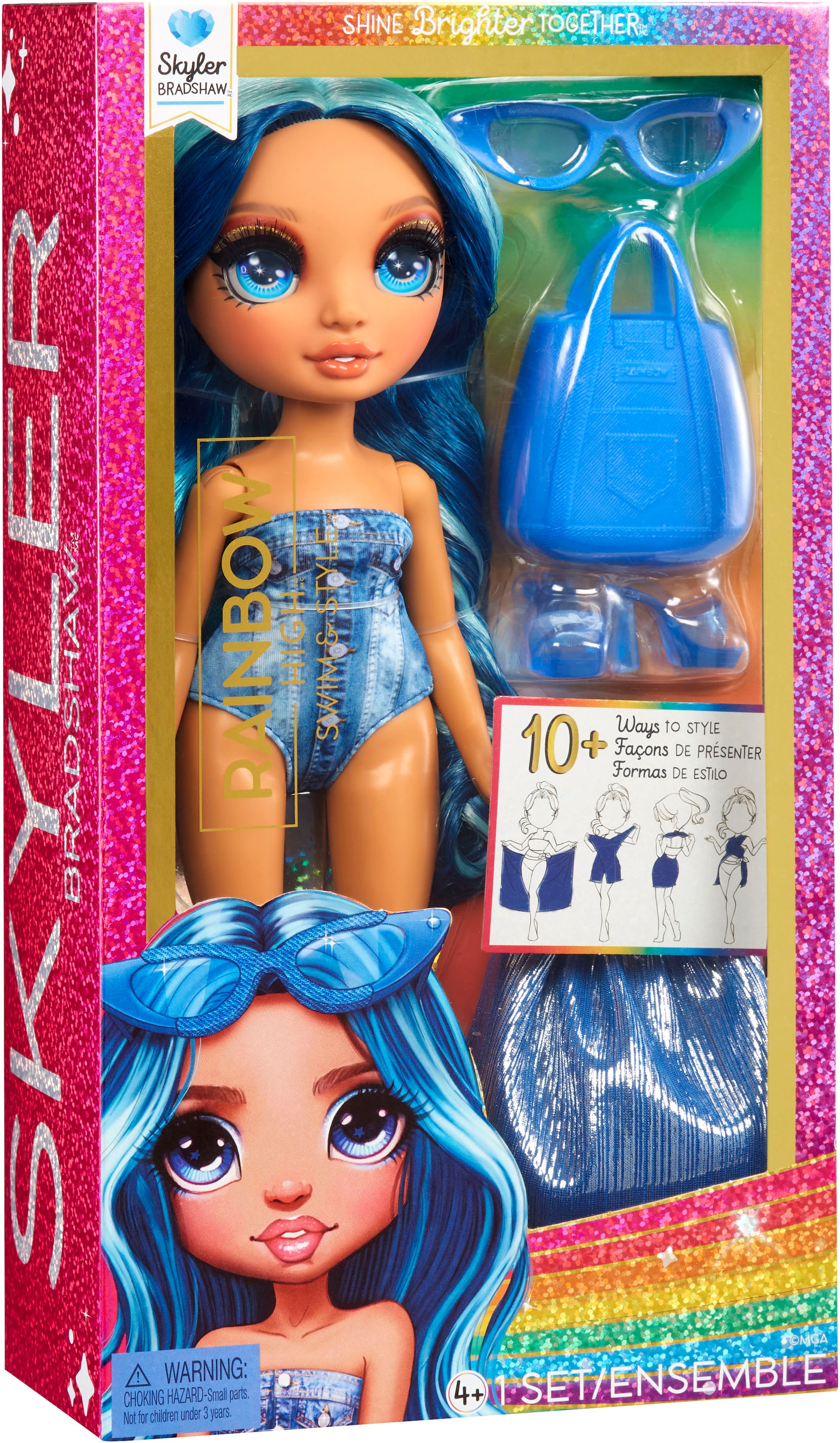 RAINBOW HIGH Anziehpuppe »Rainbow High Swim & Style Fashion Doll- Skyler (Blue)«