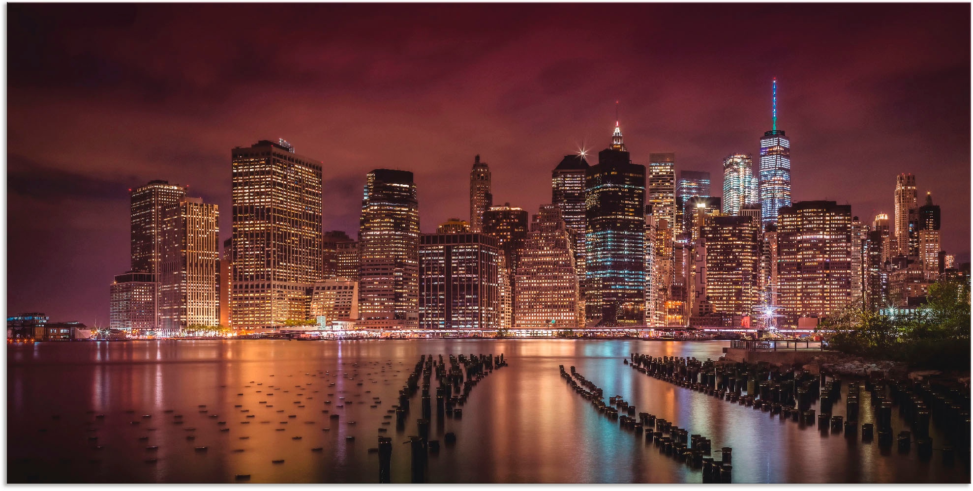 Artland Wandbild »New York City Impression bei Nacht«, Amerika, (1 St.), al günstig online kaufen