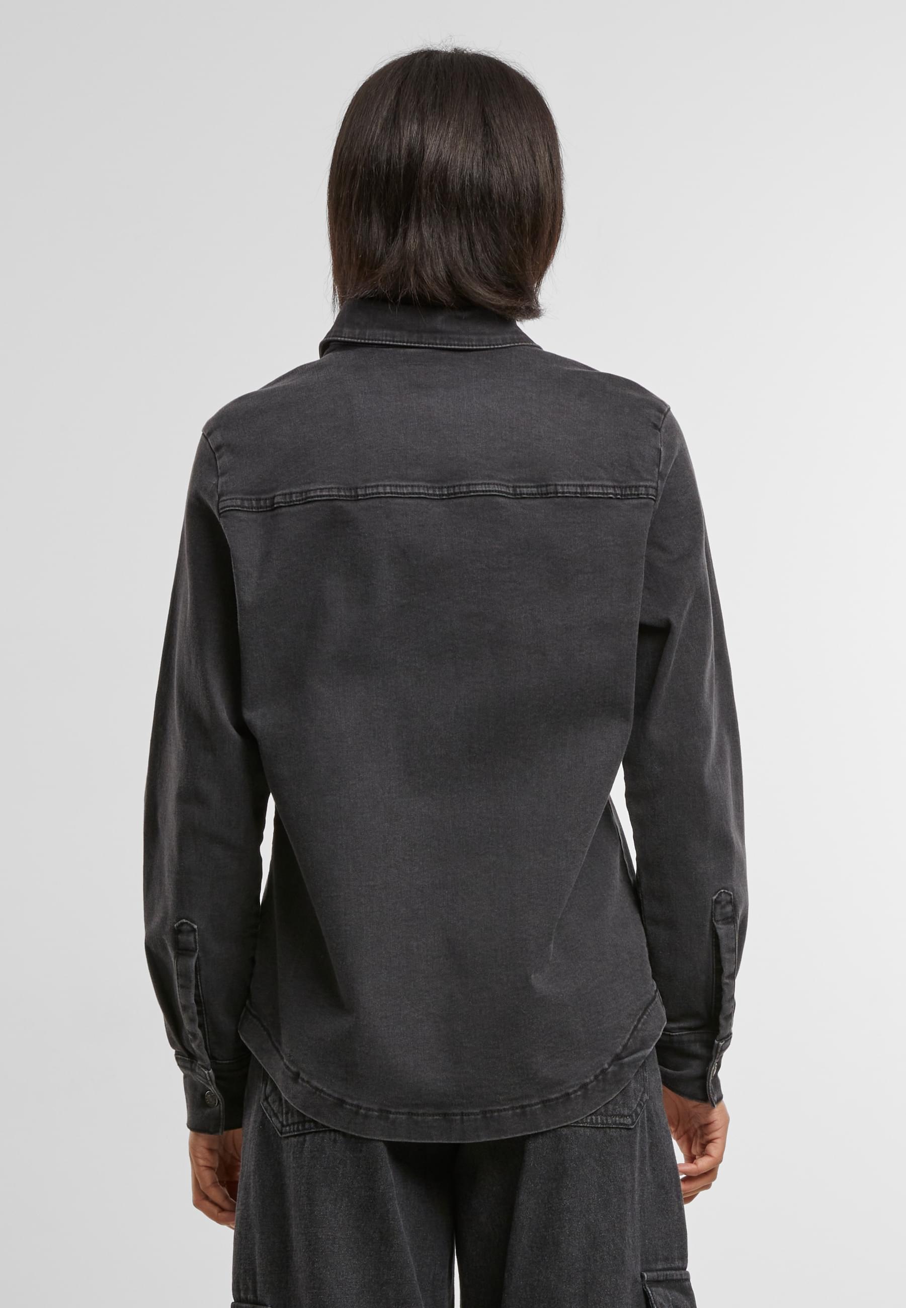 URBAN CLASSICS Langarmhemd »Urban Classics Ladies Denim Shirt«