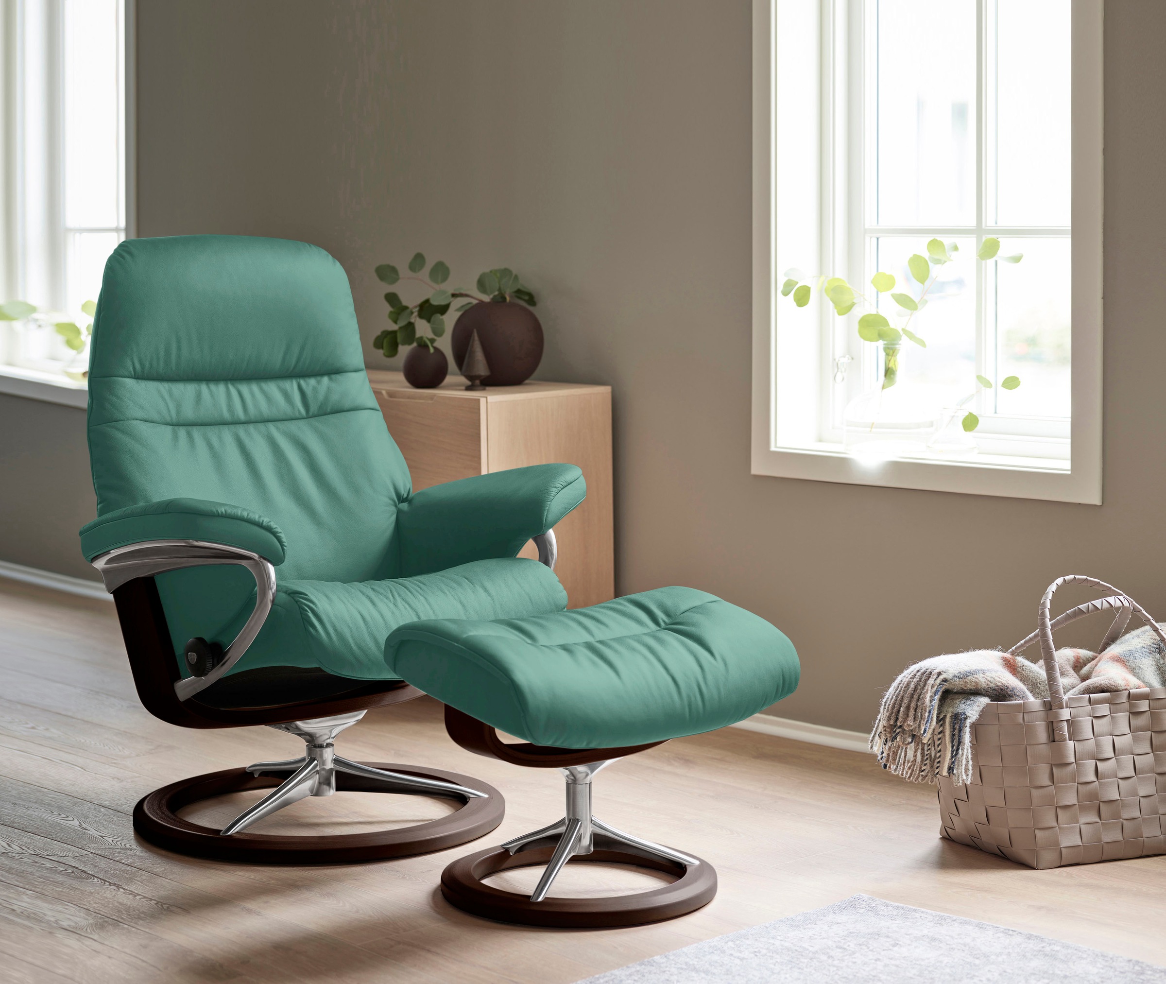 Stressless® Relaxsessel »Sunrise« Relaxsessel mit Hocker, mit Signature Bas günstig online kaufen
