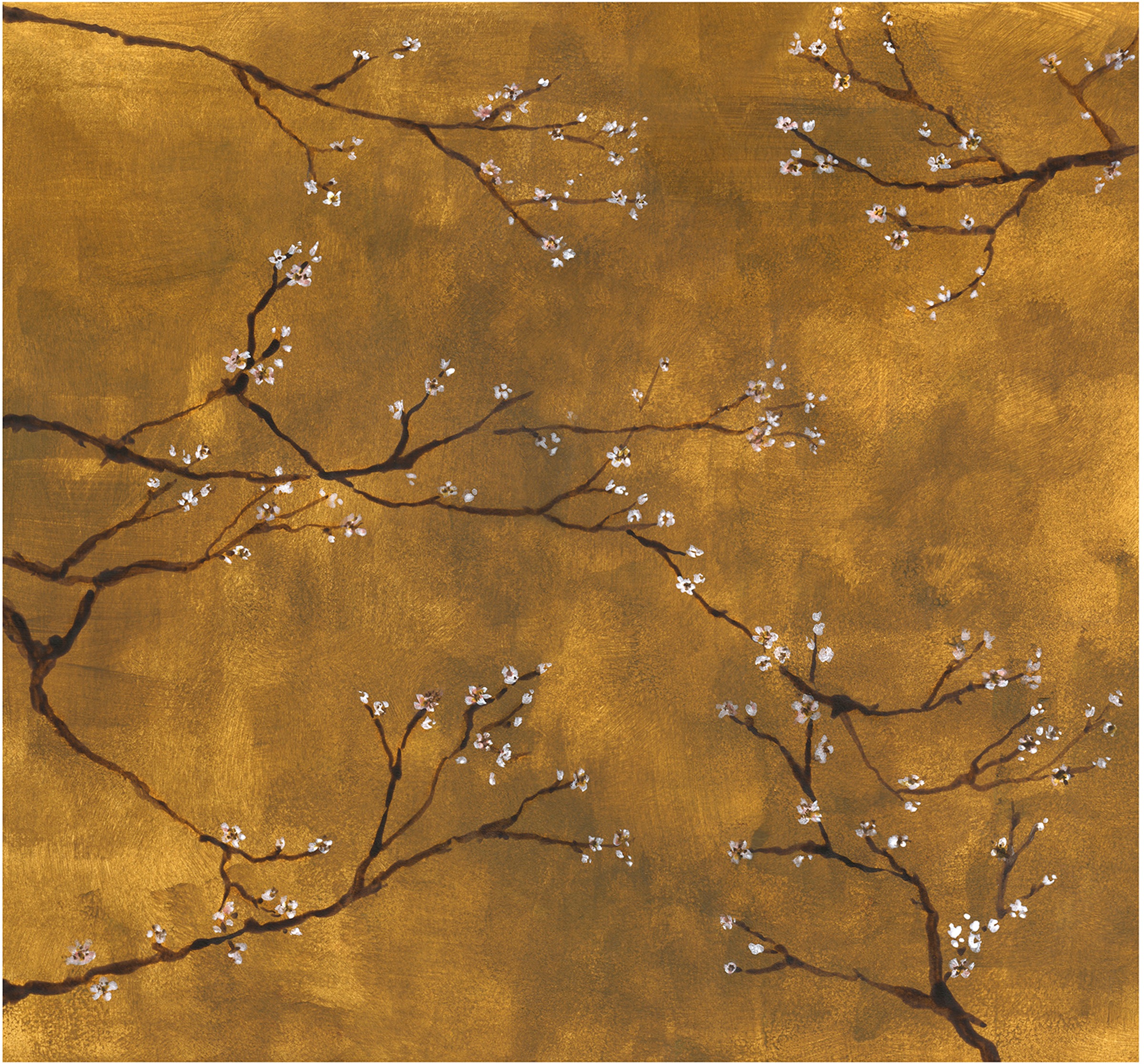 Fototapete ART FOR THE HOME "Chinese bloesem", gelb (ocker), B:3m L:2,8m