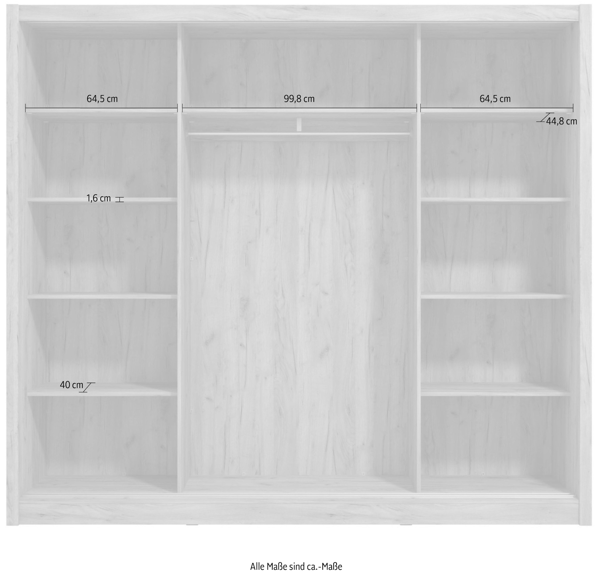 INOSIGN Schwebetürenschrank »Navara Kleiderschrank mit Spiegel Wäscheschrank Garderobe«, Kleiderschrank mit Spiegel, FSC®-zertifiziert, 242,5x215,5x61cm