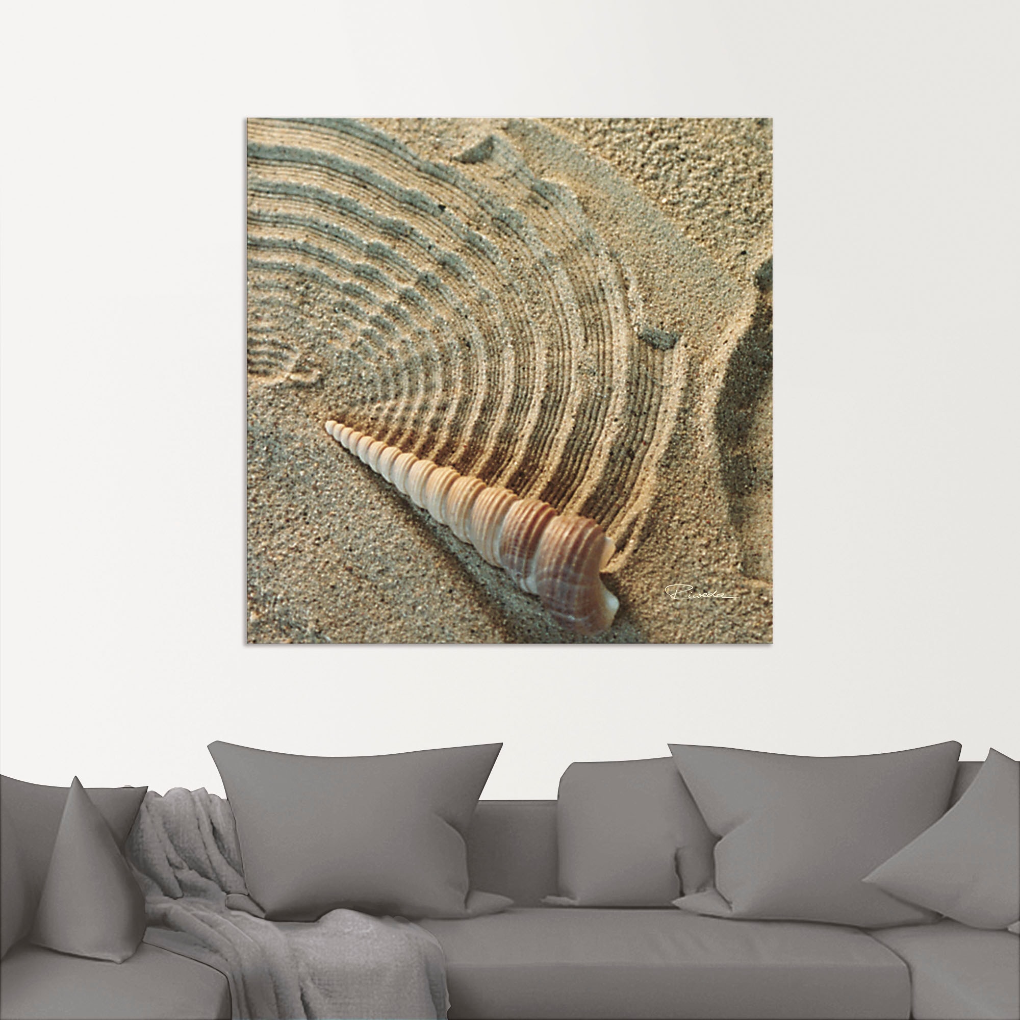 Artland Wandbild »Zen IV - Muschel im Sand«, Zen, (1 St.), als Alubild, Outdoorbild, Leinwandbild in verschied. Größen