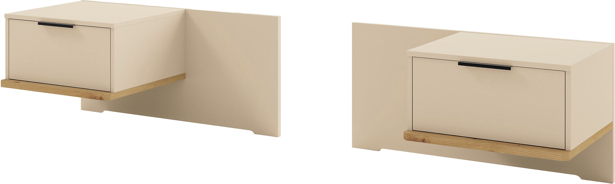 Musterring Nachtschrank »Isabelle«, (Wird als Paar geliefert), Set bestehend aus 2 Konsolen, Unterboden in Eiche, B90 x H43 x T47 cm
