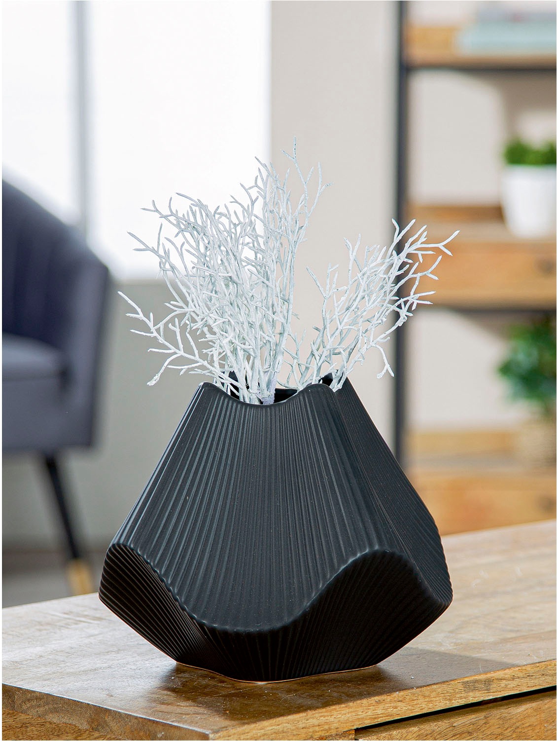 GILDE Tischvase »Vase Lamellen H. 18,5 cm« günstig online kaufen