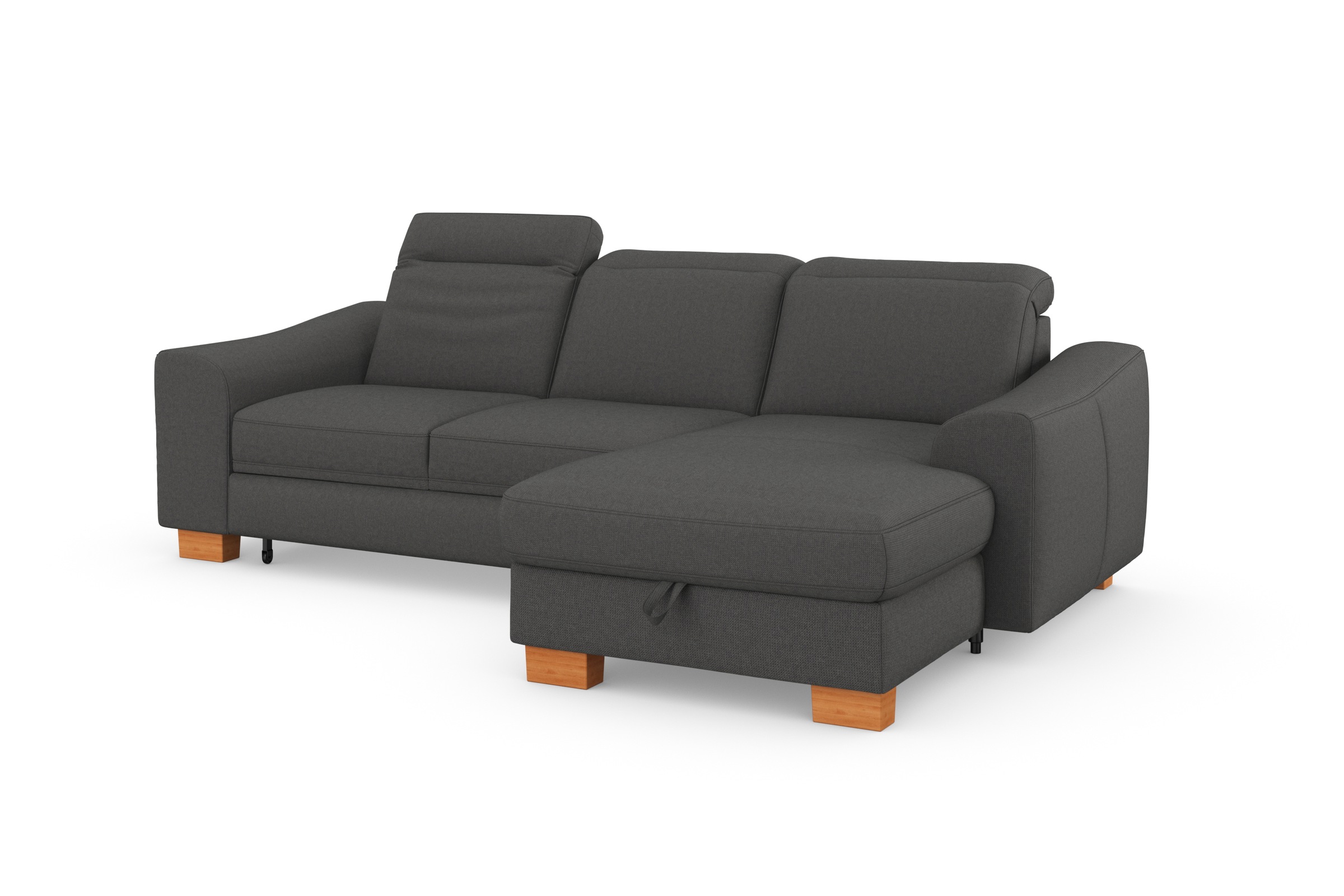 sit&more Ecksofa »Dundee L-Form«, mit Federkern und Massivholzfüßen, wahlweise mit Kopfteilverstellung