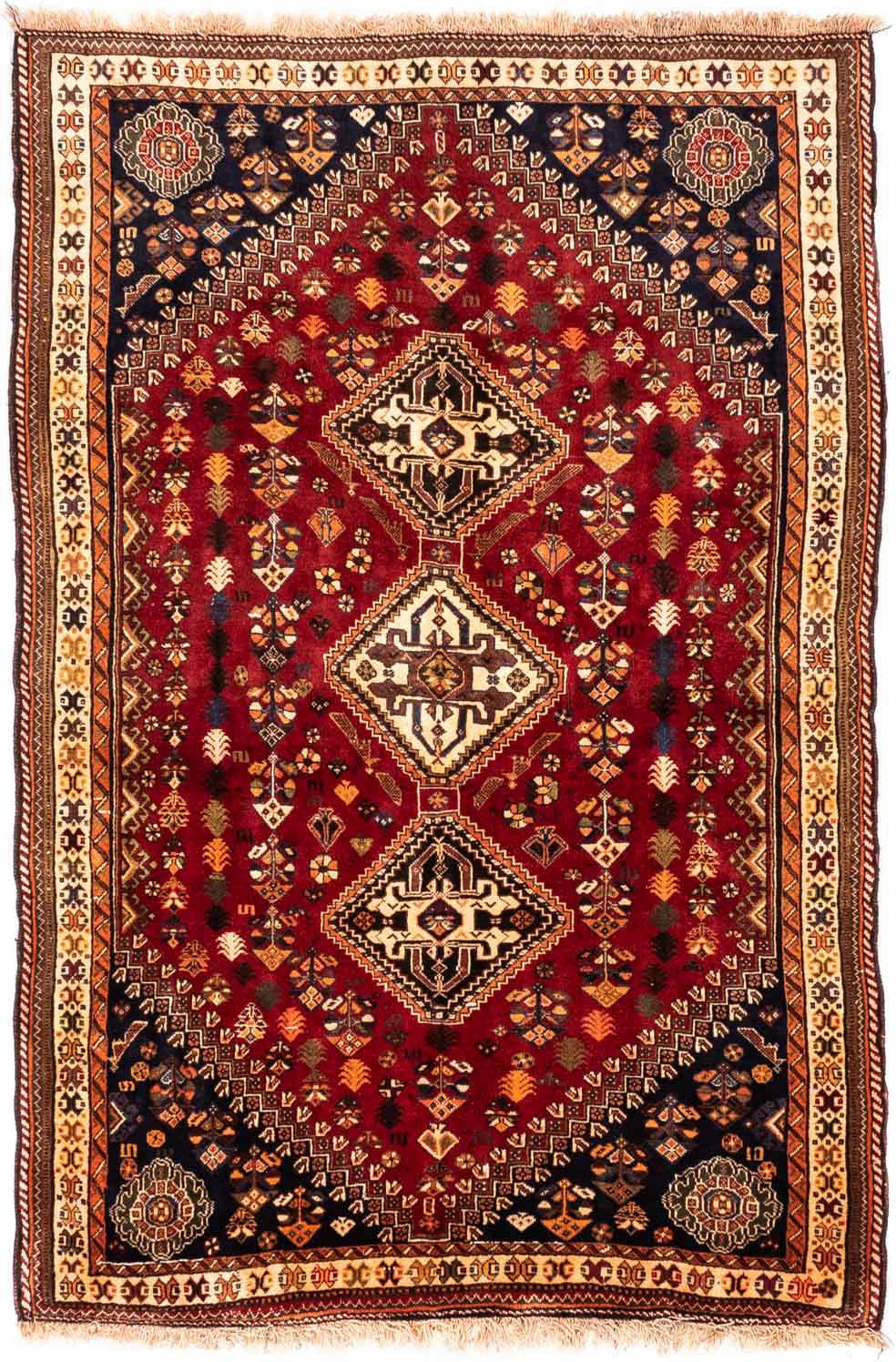 morgenland Wollteppich »Shiraz Medaillon 257 x 160 cm«, rechteckig, 1 mm Hö günstig online kaufen