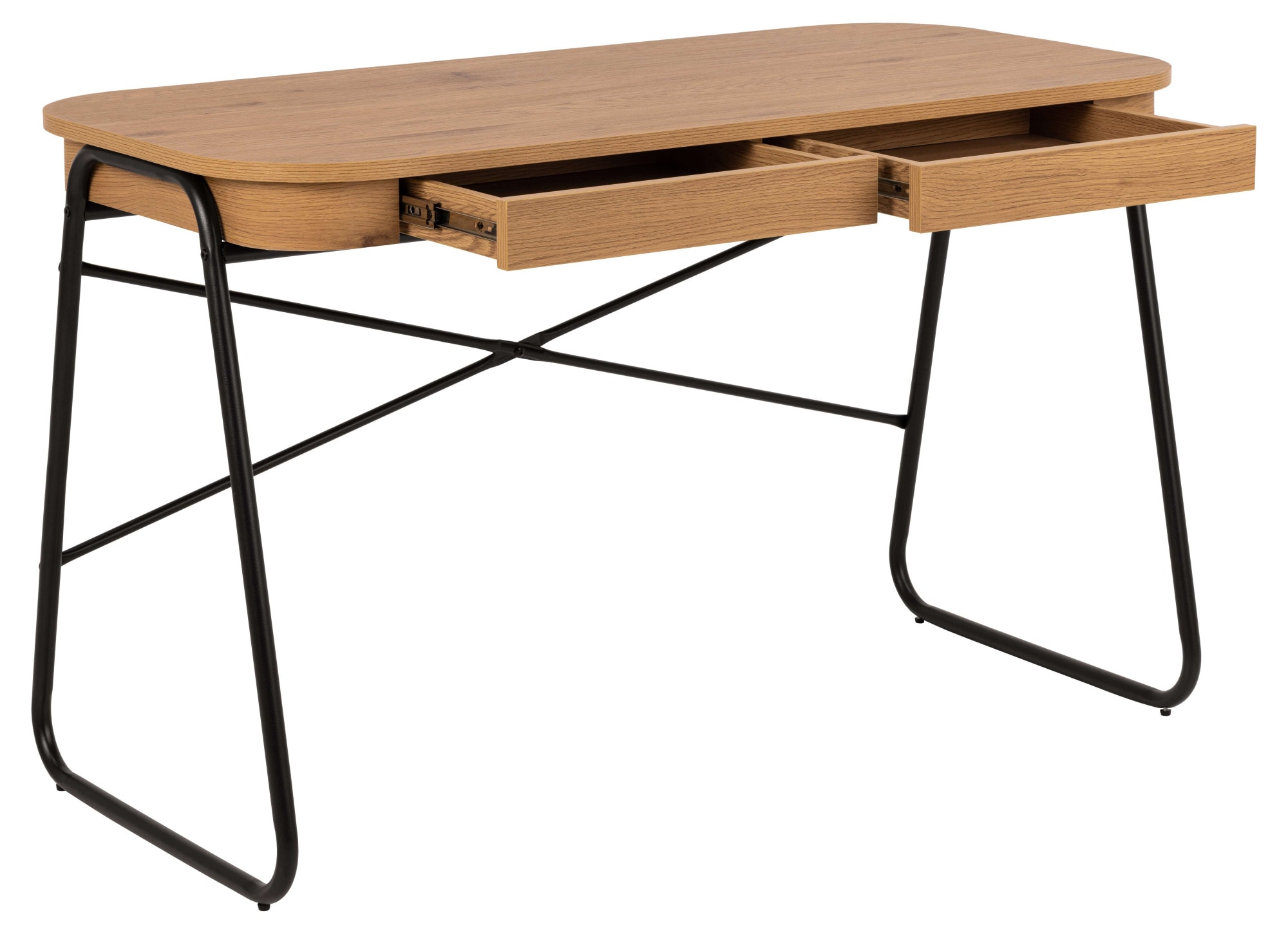 ACTONA GROUP Arbeitstisch »Blueton«, Schreibtisch, 2 Schubladen, Wildeiche rau Papier, 120x60x75 cm