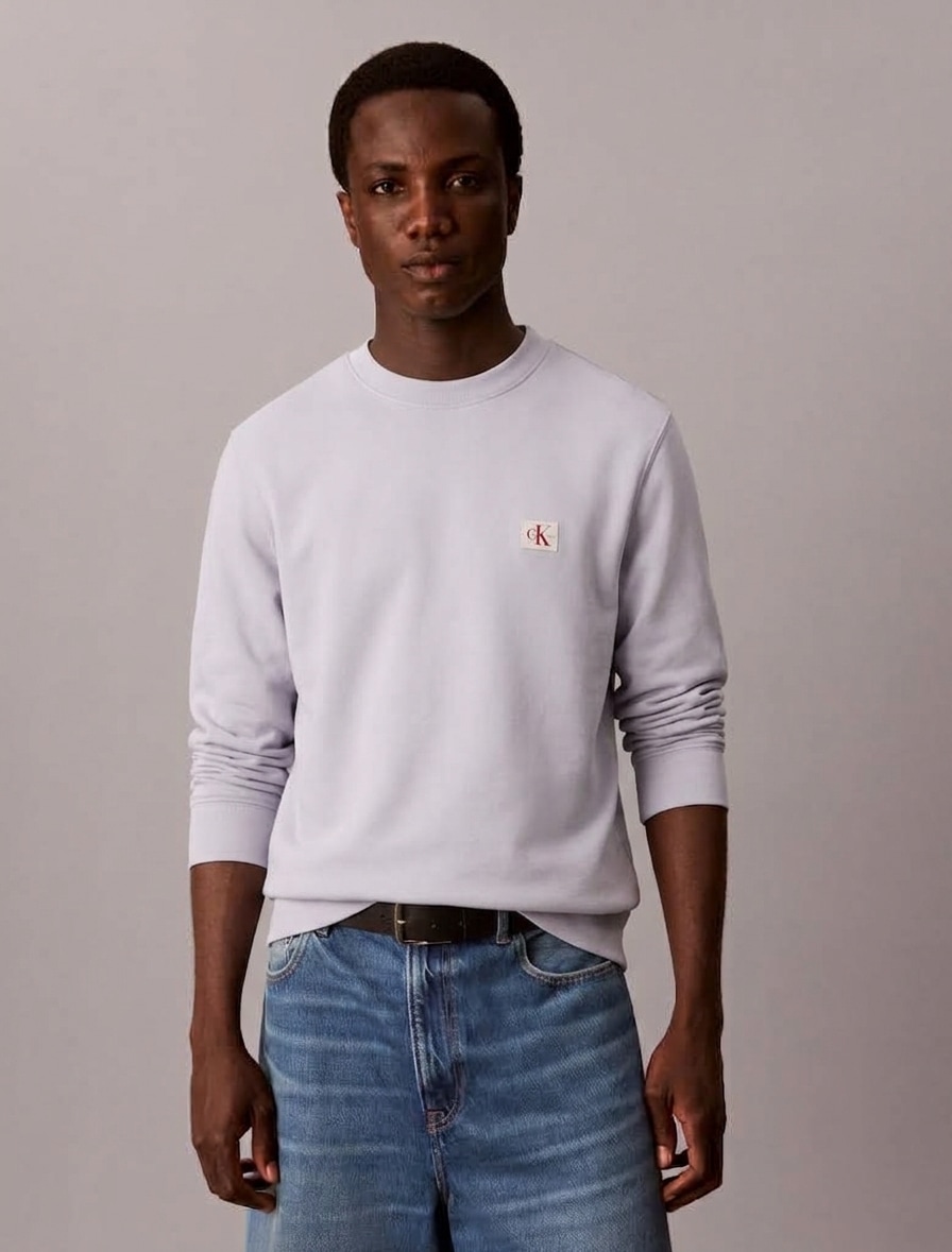 Calvin Klein Sweatshirt »400GSM TRRY BDG CRWN«, Mit Rundhalsausschnitt
