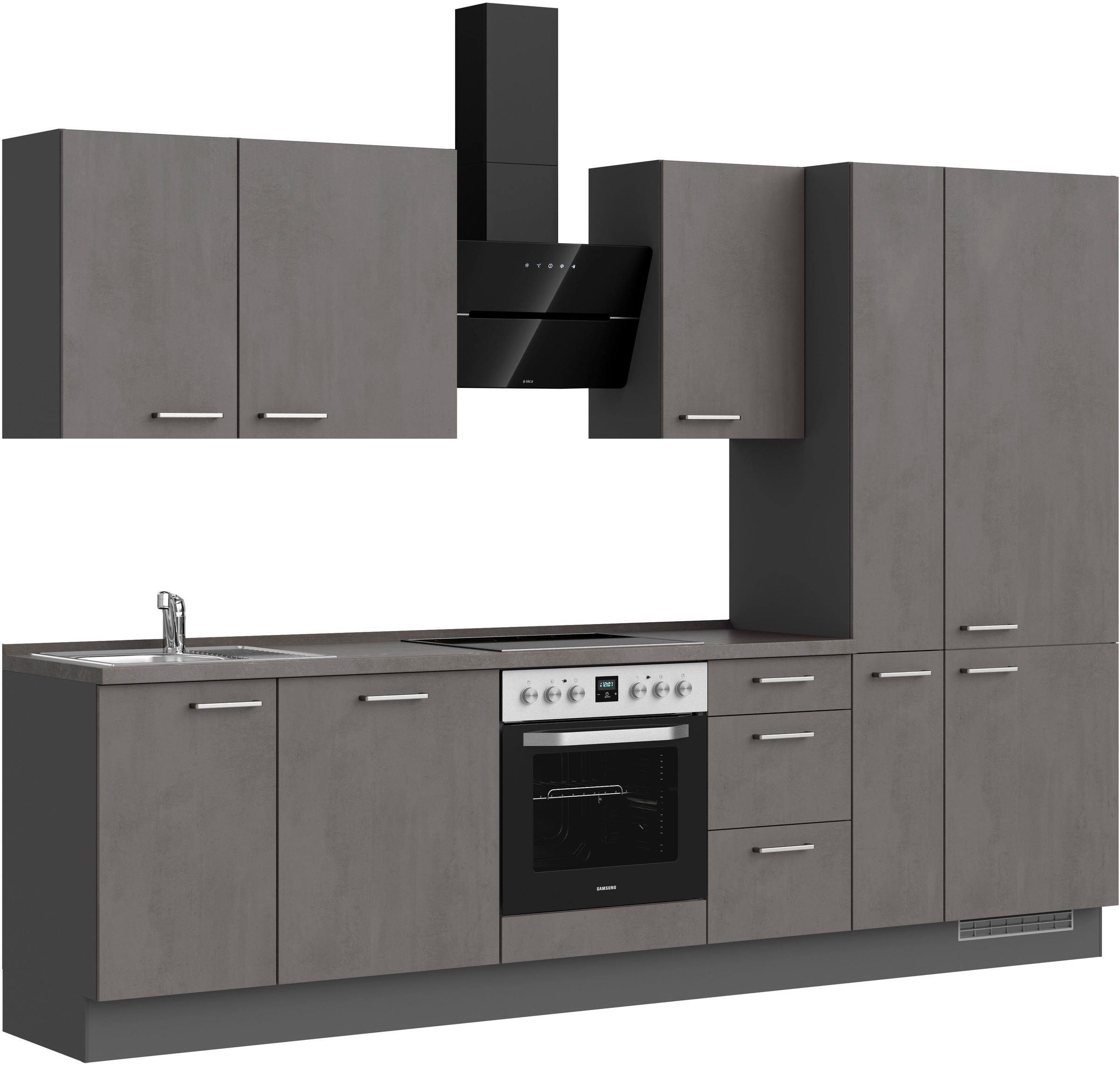 nobilia® Küchenzeile »"Riva II"«, vormontiert, Ausrichtung wählbar, Breite 300 cm, wahlw. mit E-Geräten