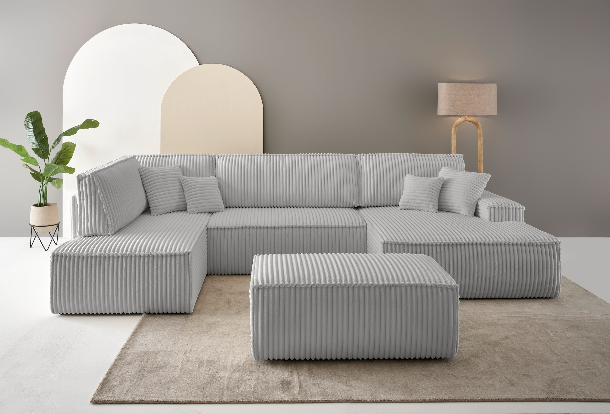 andas Wohnlandschaft »FINNLEY U-Form XXL 329 cm, Schlafsofa, Schlaffunktion günstig online kaufen