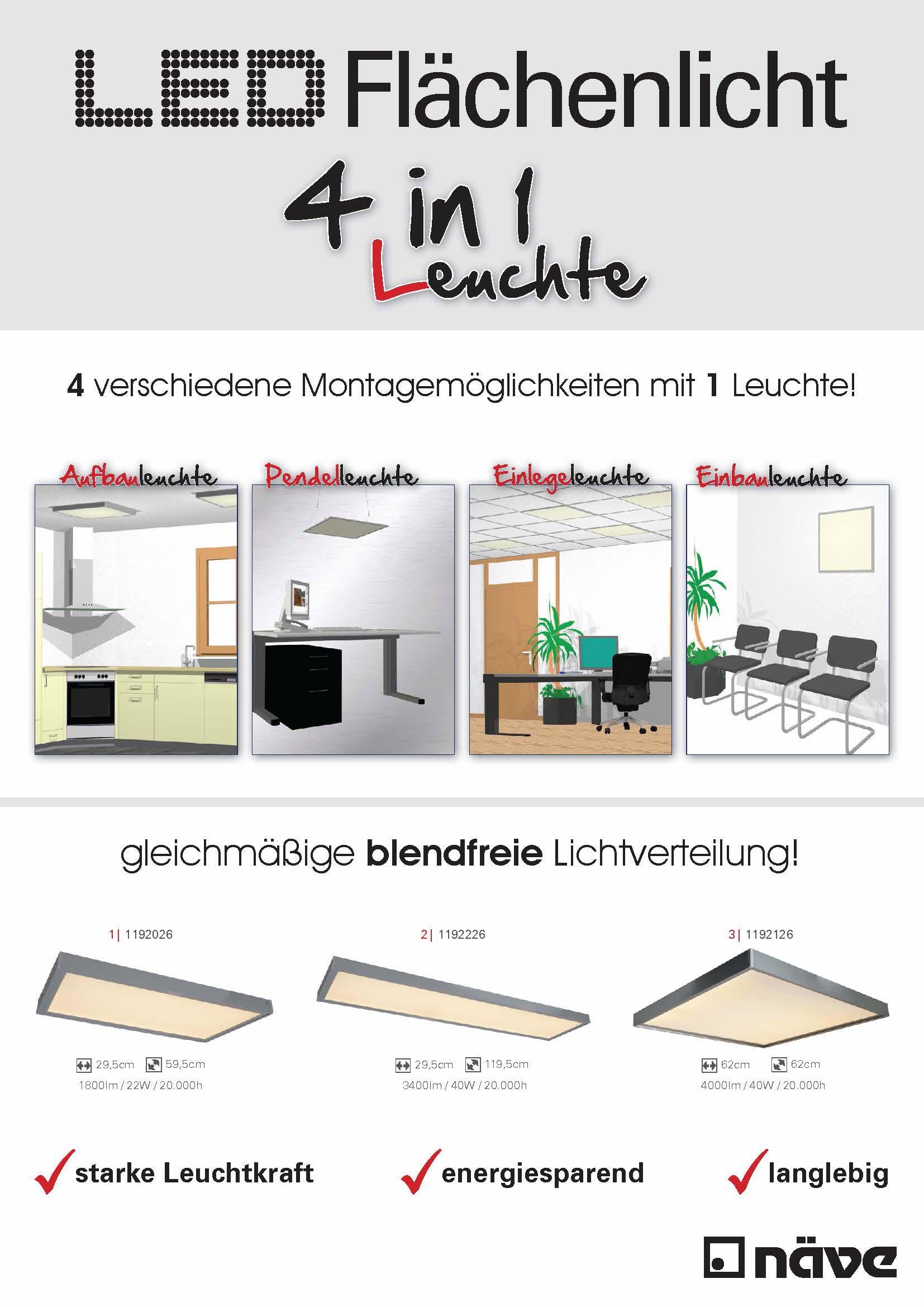 näve LED Panel »Diversity«, 1 flammig-flammig, Energieeffiziensklasse F,  incl. Rahmen, Klammern u. Seilabhängung online kaufen