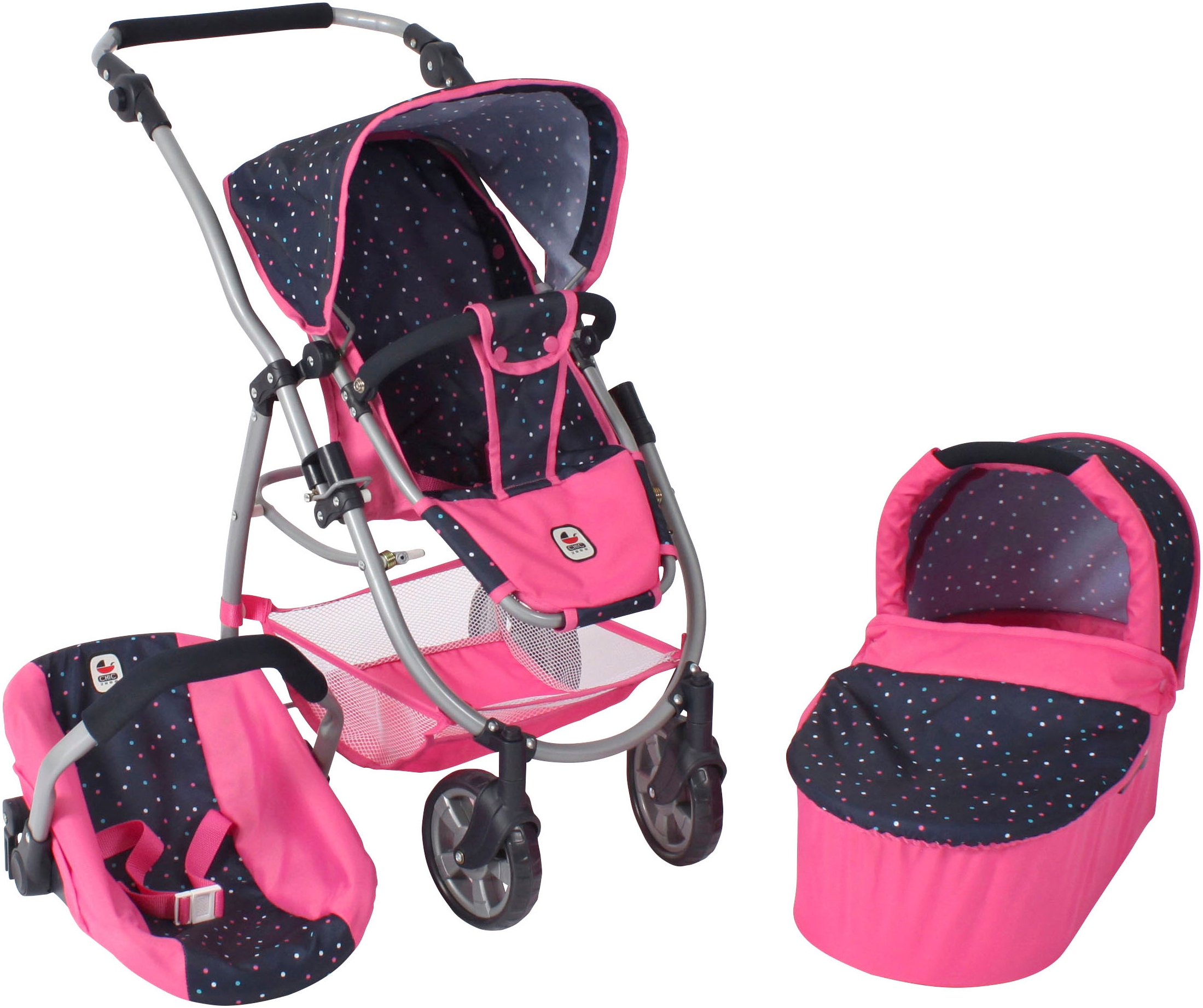 Kombi-Puppenwagen »Emotion 2.0, Konfetti«, inkl. Babywanne, Sportwagenaufsatz und...