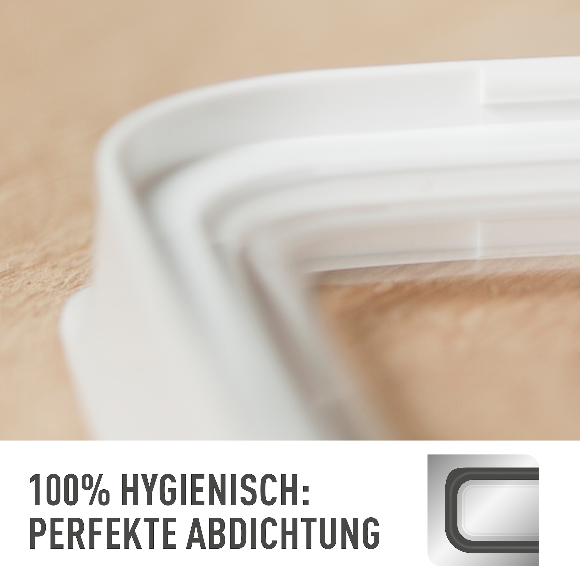 Emsa Vorratsdose »Optima«, (2 tlg.), 1,6 Liter, rechteckig, frische Dichtung, rutschfeste Stapelränder
