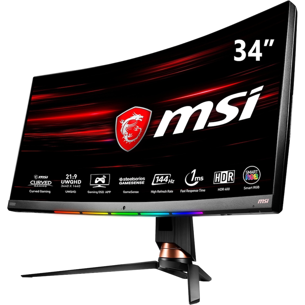 MSI Curved-Gaming-LED-Monitor »Optix MPG341CQR«, 86,36 cm/34 Zoll, 3440 x 1440 px, UWQHD, 1 ms Reaktionszeit, 144 Hz