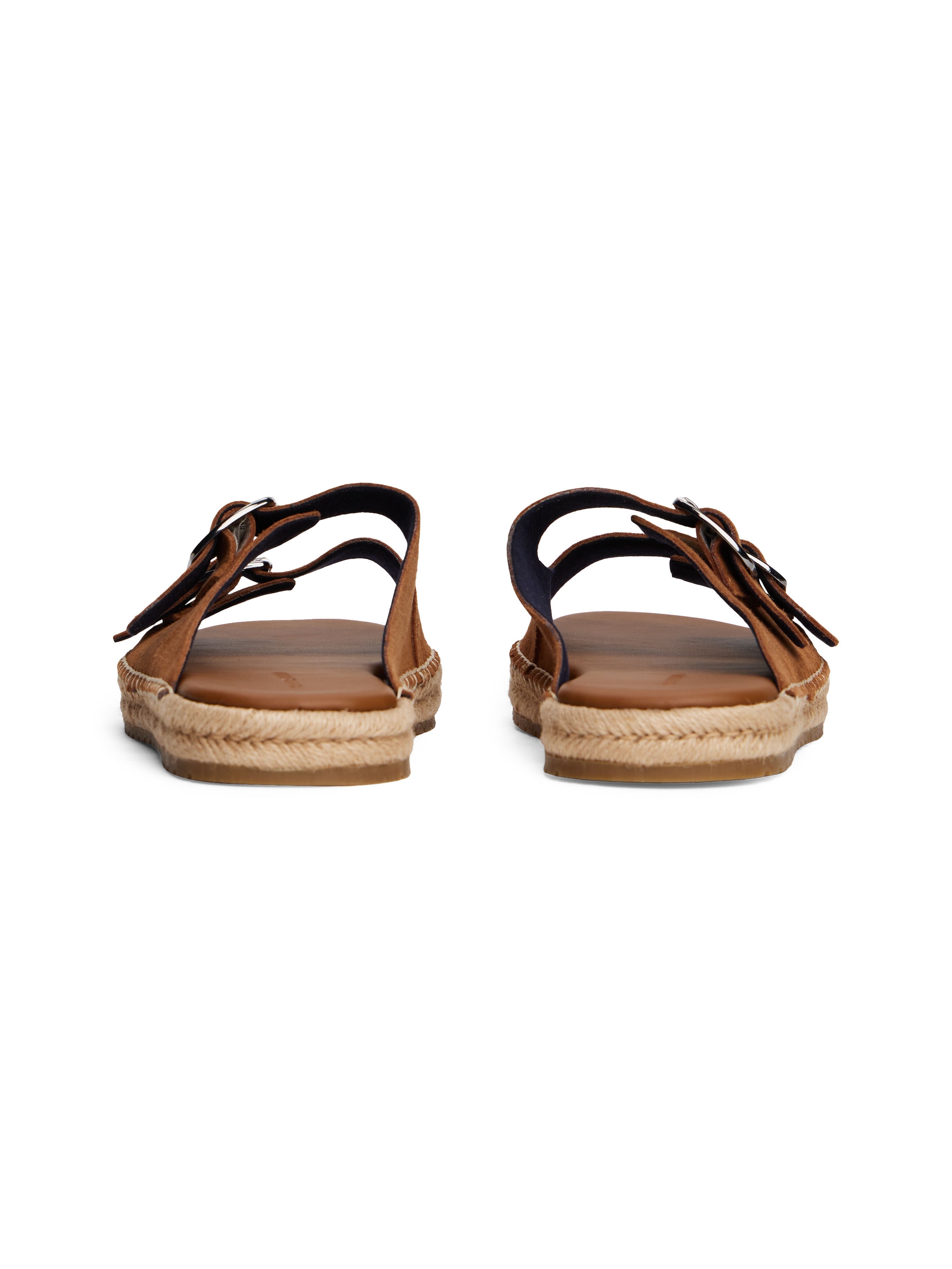 Tommy Hilfiger Pantolette »FLEX JUTTE HILFIGER SUEDE SANDAL«, Sommerschuh, Schlupfschuh mit verstellbaren Schnallen