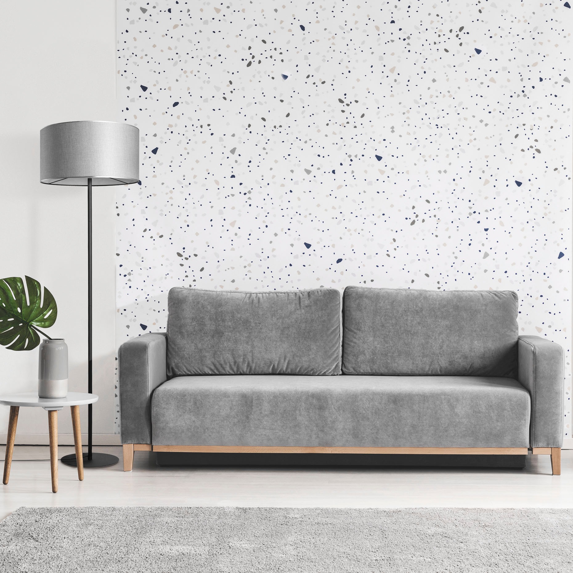 Paco Home Stehlampe »LUCA CANVAS UNI COLOR«, Leuchtmittel E27   ohne Leucht günstig online kaufen