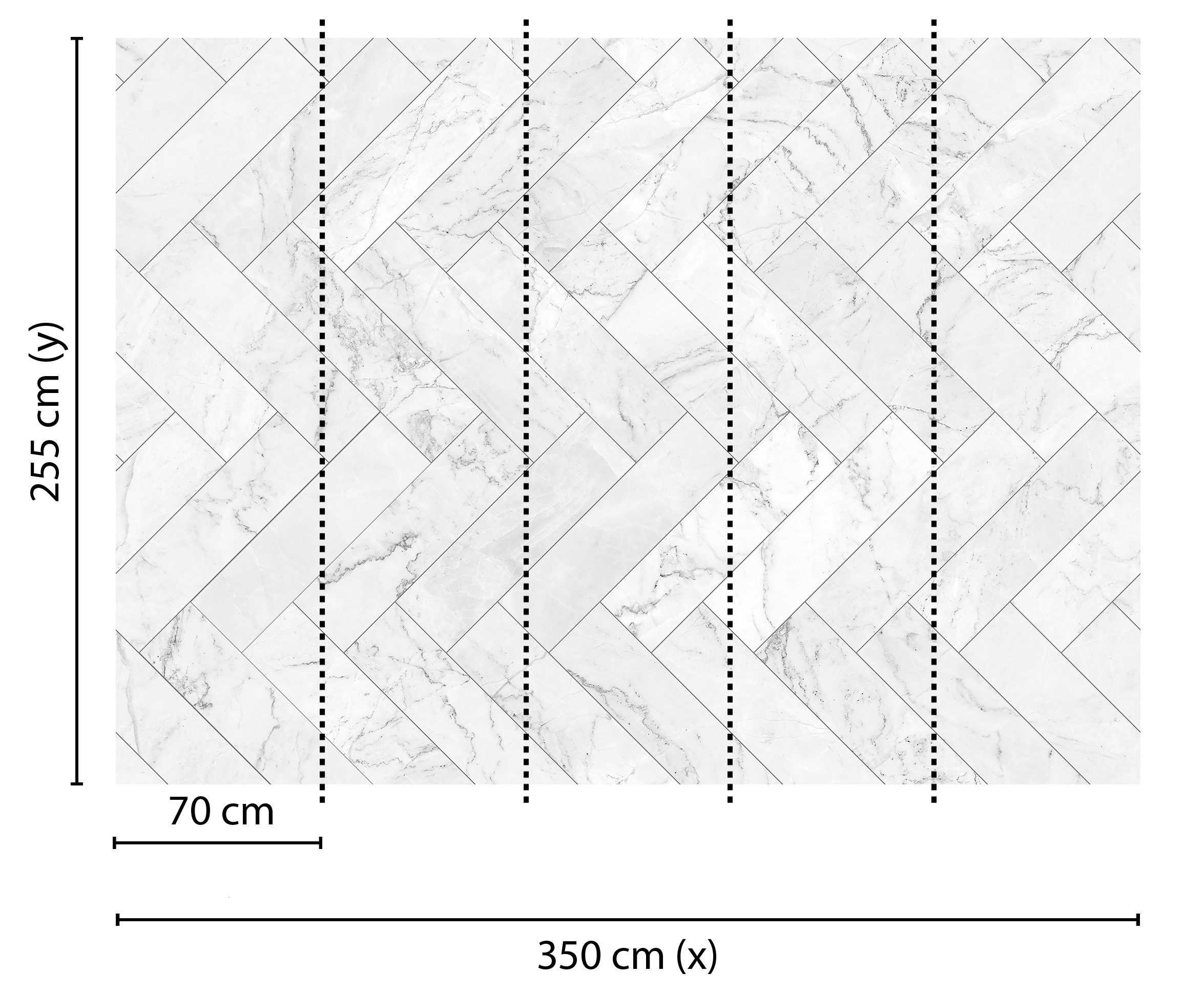 living walls Fototapete »Designwalls Marble Tiles«, Vlies, Wand, Schräge, Decke