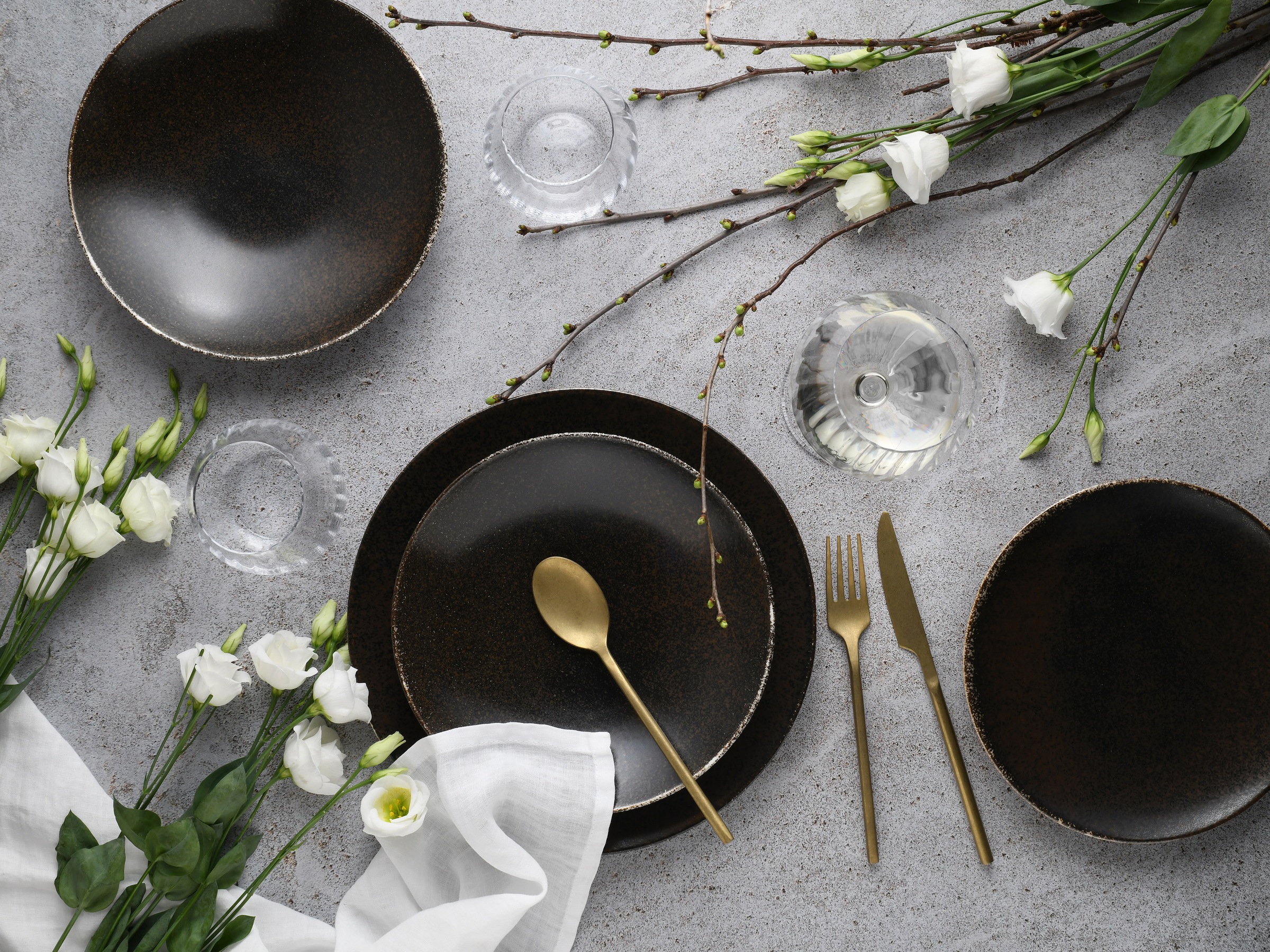 CreaTable Tafelservice »Geschirr-Set Rusty«, (Set, 12 tlg., Teller Set für 4 Personen), Service, seidenmatte Glasur, 12 Teile, für 4 Personen