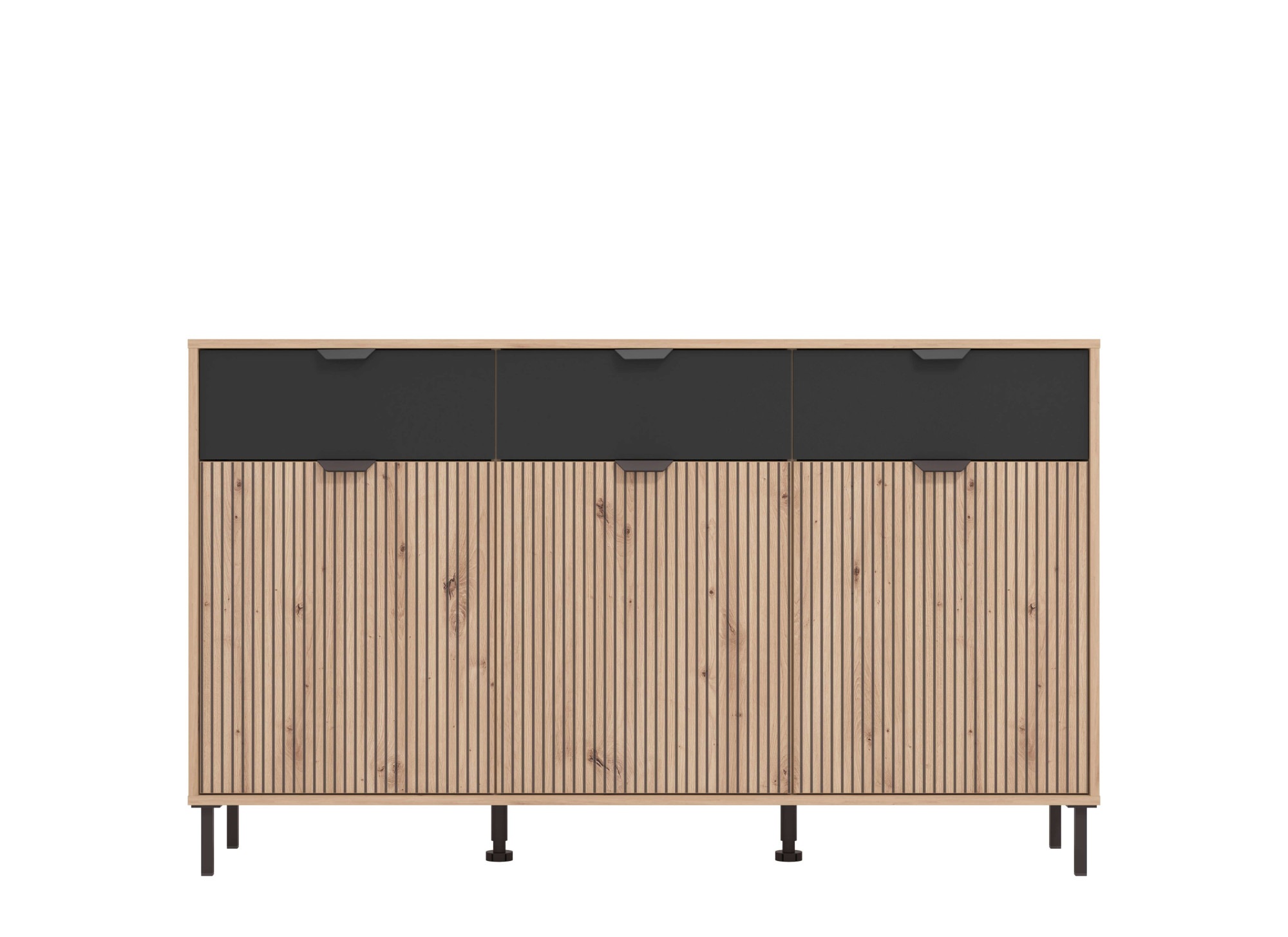 Home affaire Kommode »Mayenne Sideboard, Schubladenschrank, Kommode, Anrichte, Breite 157cm«, Wohnzimmermöbel, Schlafzimmermöbel, mit Drehtüren und drei Schubladen