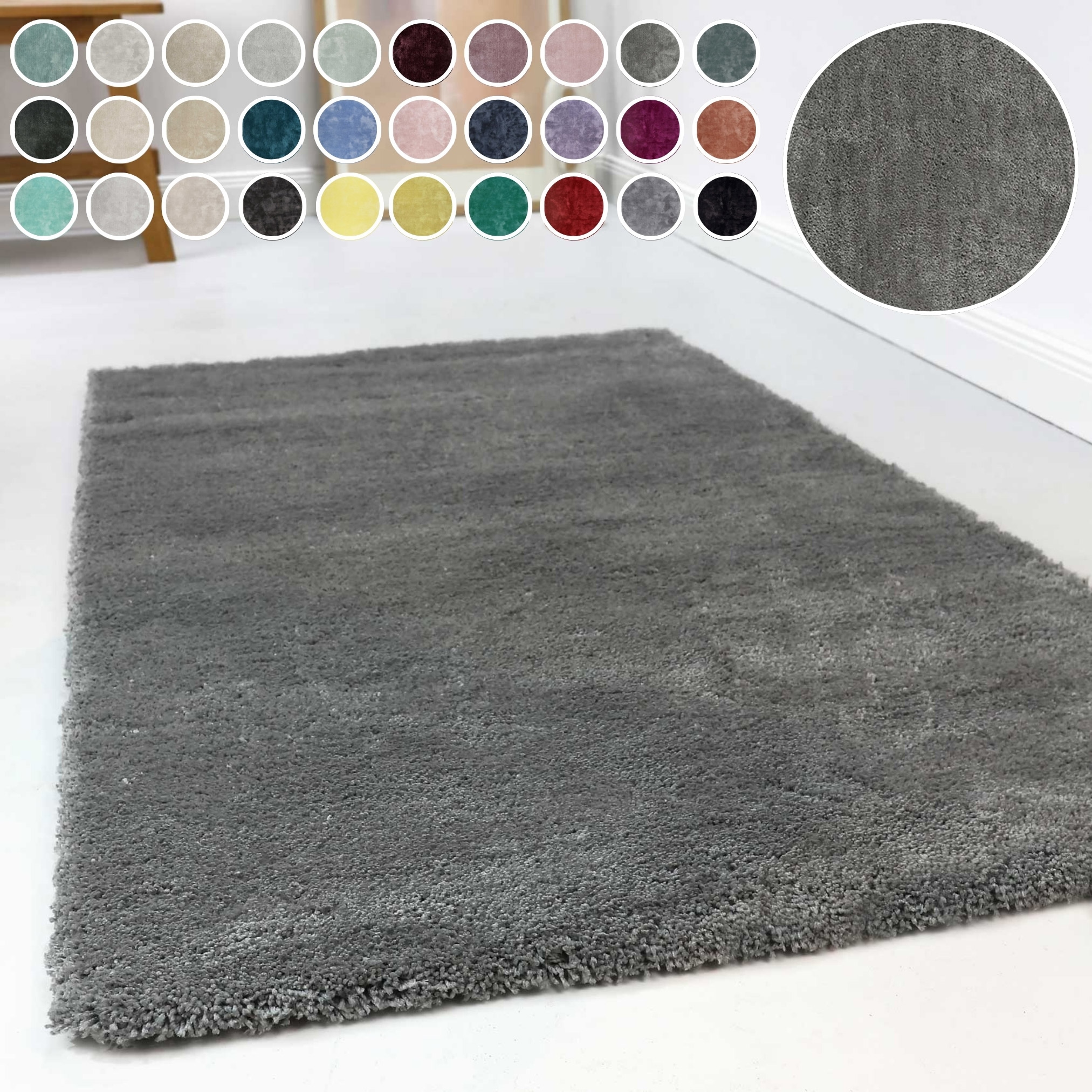 Esprit Hochflor-Teppich »Relaxx  ESP-4150«, rund, 25 mm Höhe, Wohnzimmer, sehr große Farbauswahl, weicher dichter Hochflor