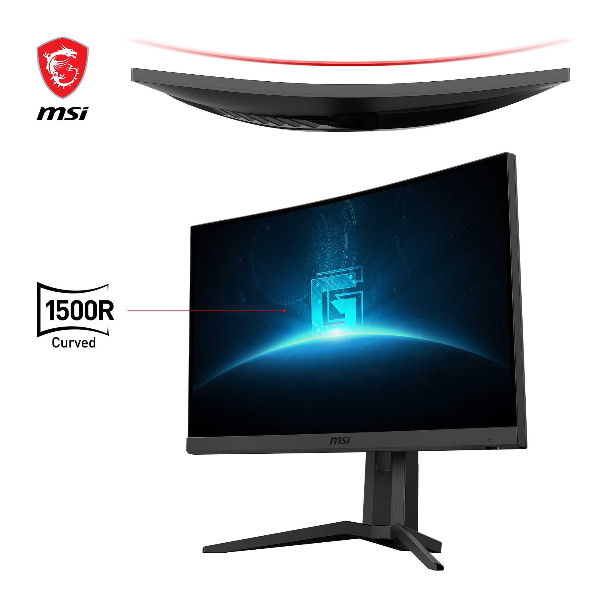 MSI Curved-Gaming-LED-Monitor »G24C6P E2«, 59,9 cm/24 Zoll, 1920 x 1080 px, Full HD, 1 ms Reaktionszeit, 180 Hz, höhenverstellbar, 3 Jahre Herstellergarantie