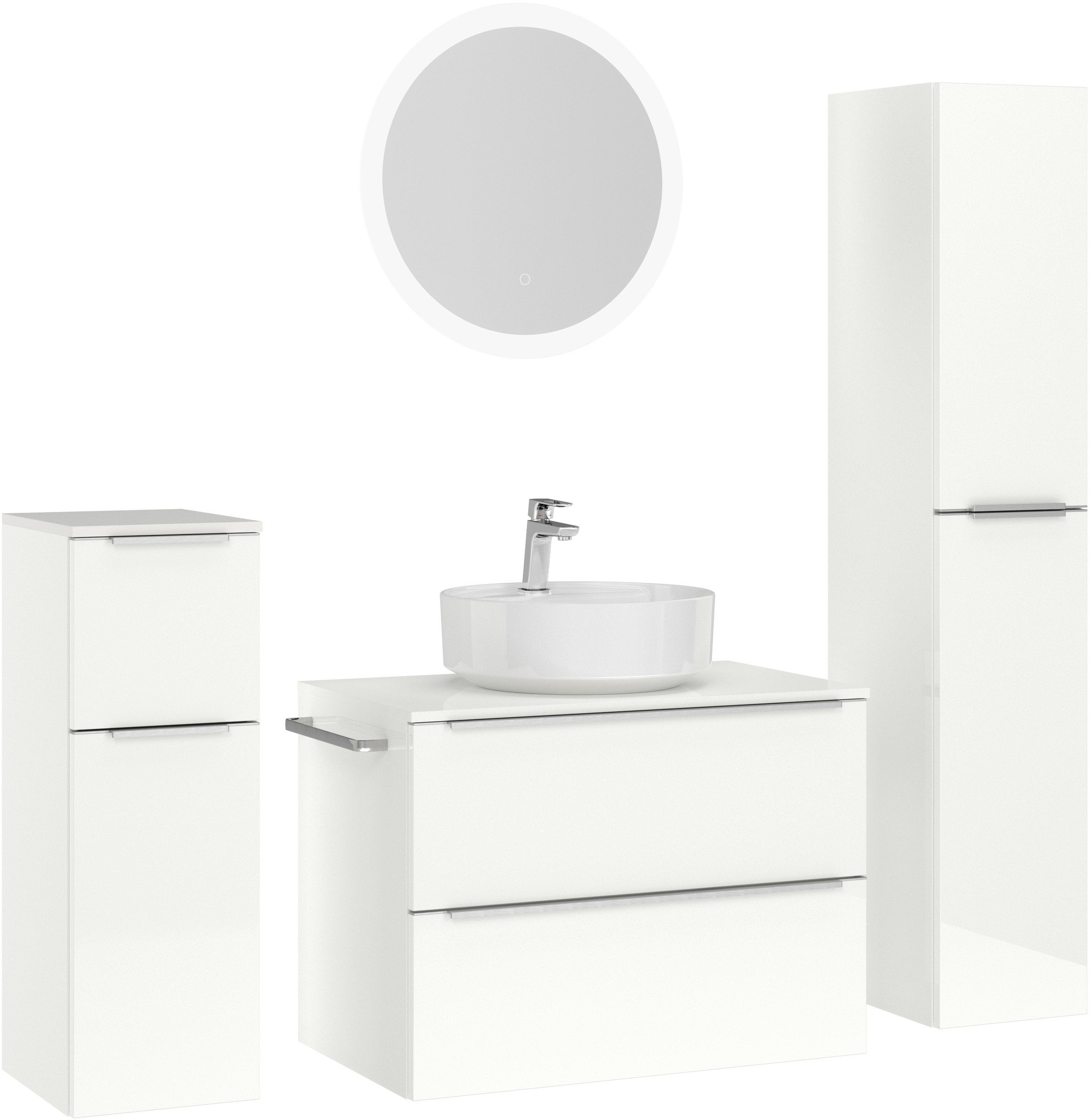 nobilia® Badmöbel-Set »Alvene«, (4 St., vormontiert, mit Soft-Close), Hochg günstig online kaufen