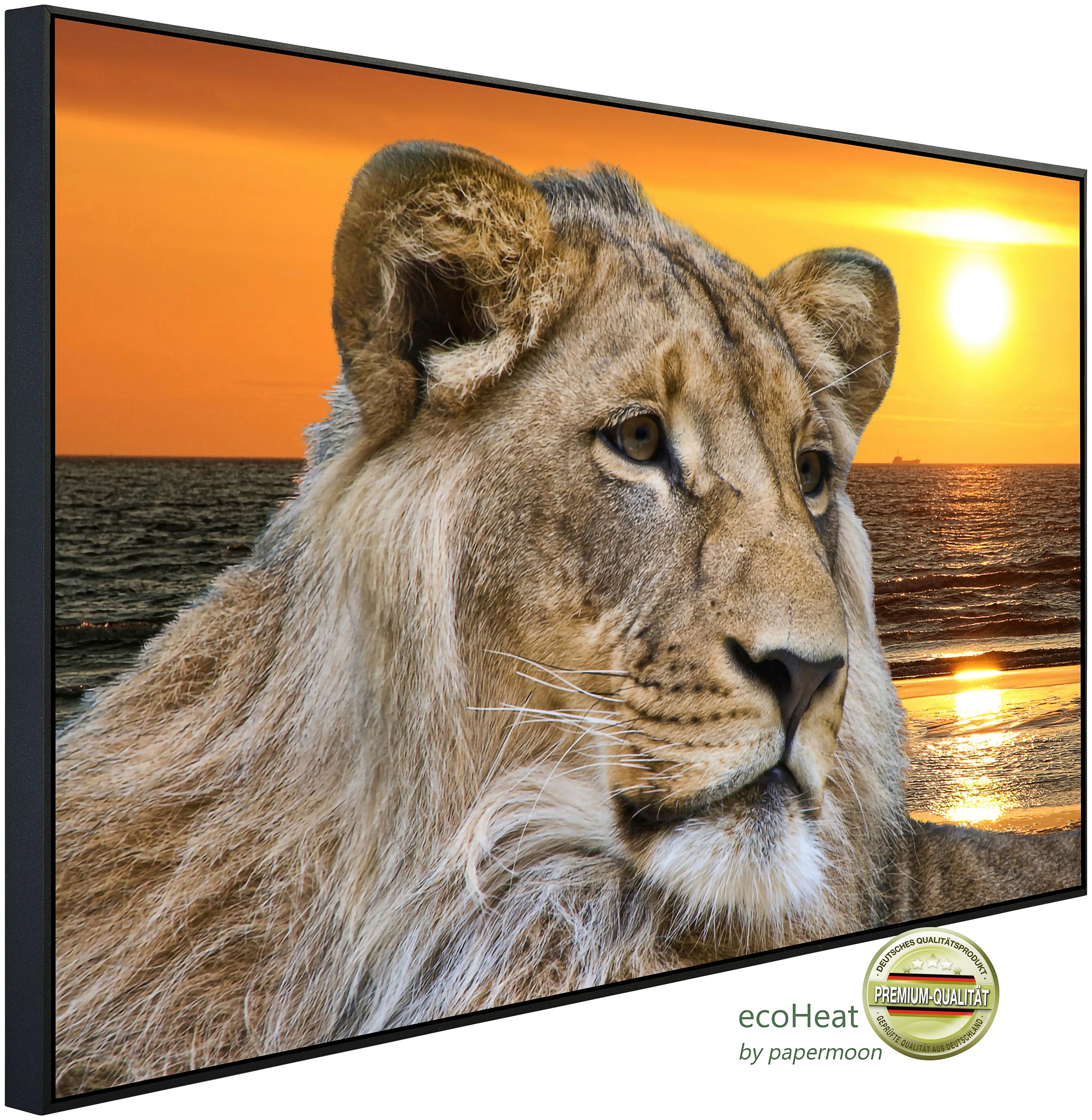 Papermoon Infrarotheizung »Löwe im Sonnenuntergang«, sehr angenehme Strahlu günstig online kaufen