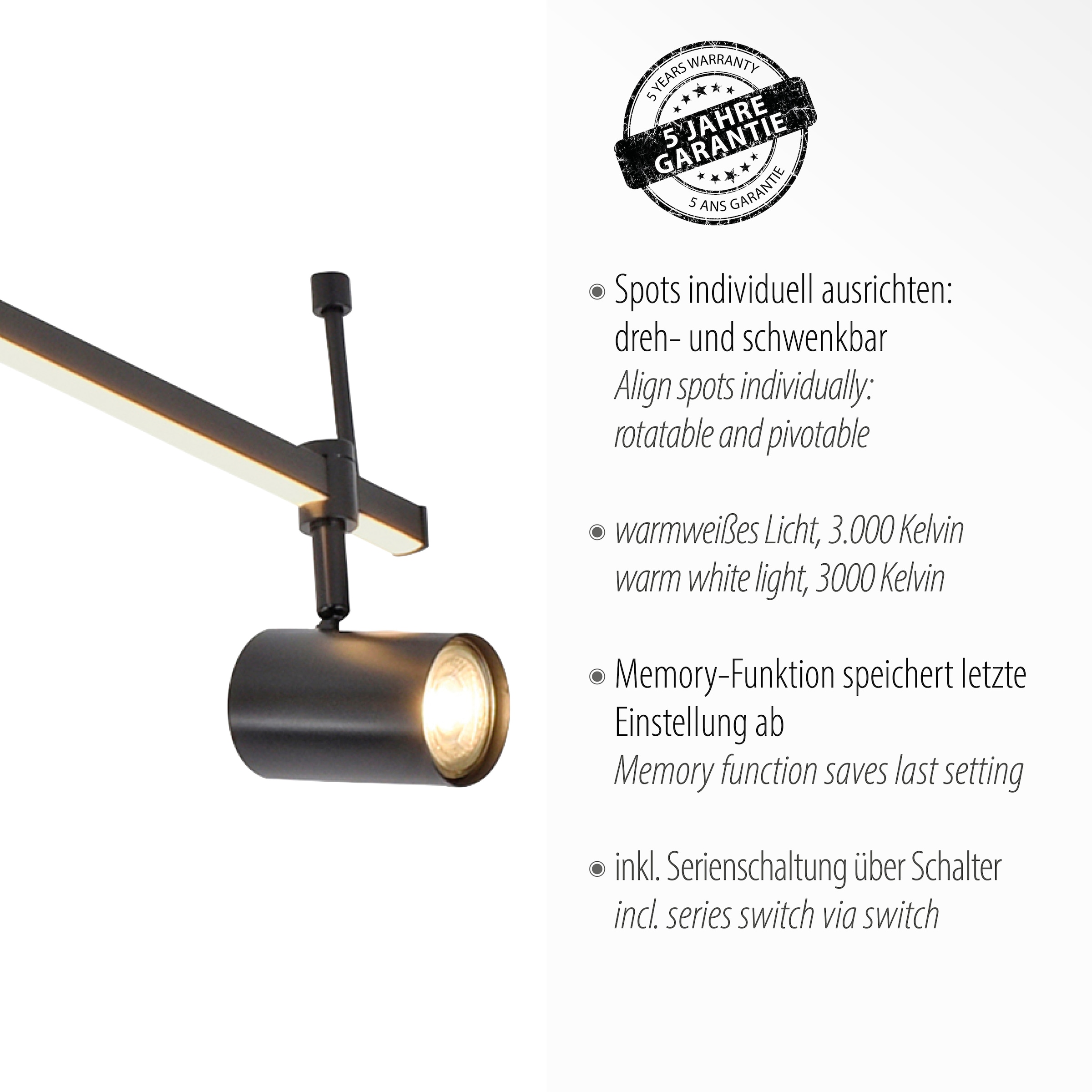 online steuerbar Neuhaus (Schalter), 7 steuerbar Paul LED, separat separat Deckenleuchte flammig-flammig, (Schalter) bestellen »BARIK«,