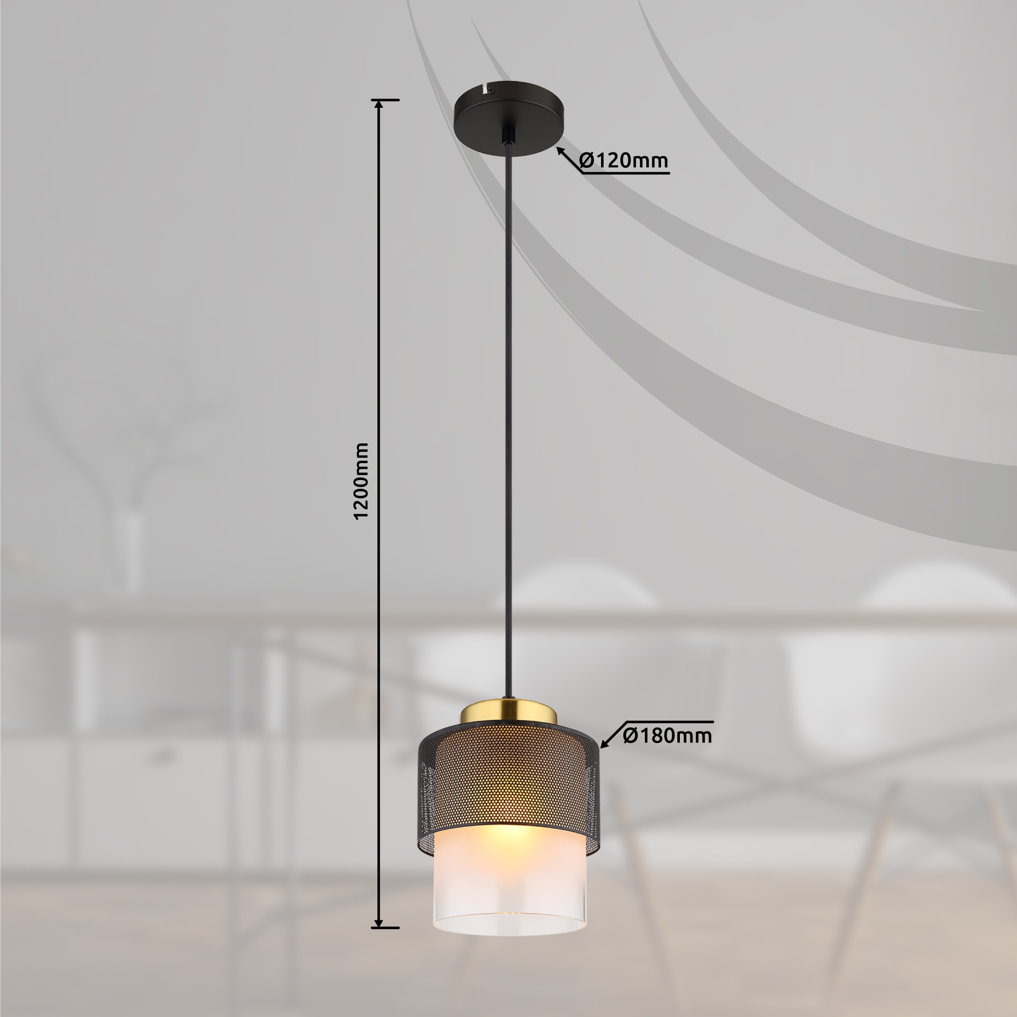 GLOBO LIGHTING Hängeleuchte »OLGA«, Leuchtmittel E27 | ohne Leuchtmittel, Hängelampe/Pendelleuchte/Esszimmer/Wohnzimmer/Esstisch