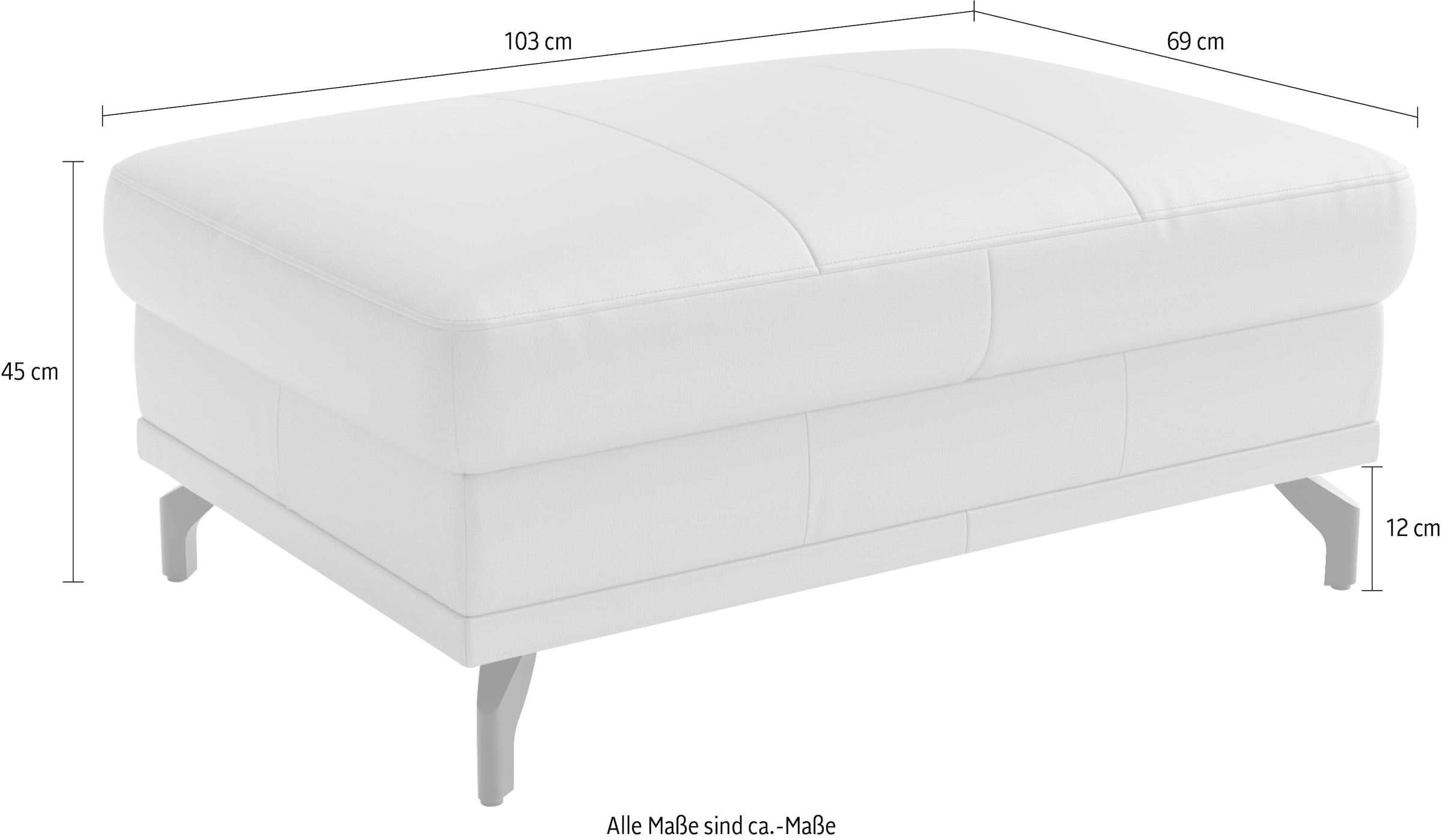 sit&more Polsterhocker »Chelsea, B: 103 cm, Leder« mit praktischen Stauraum