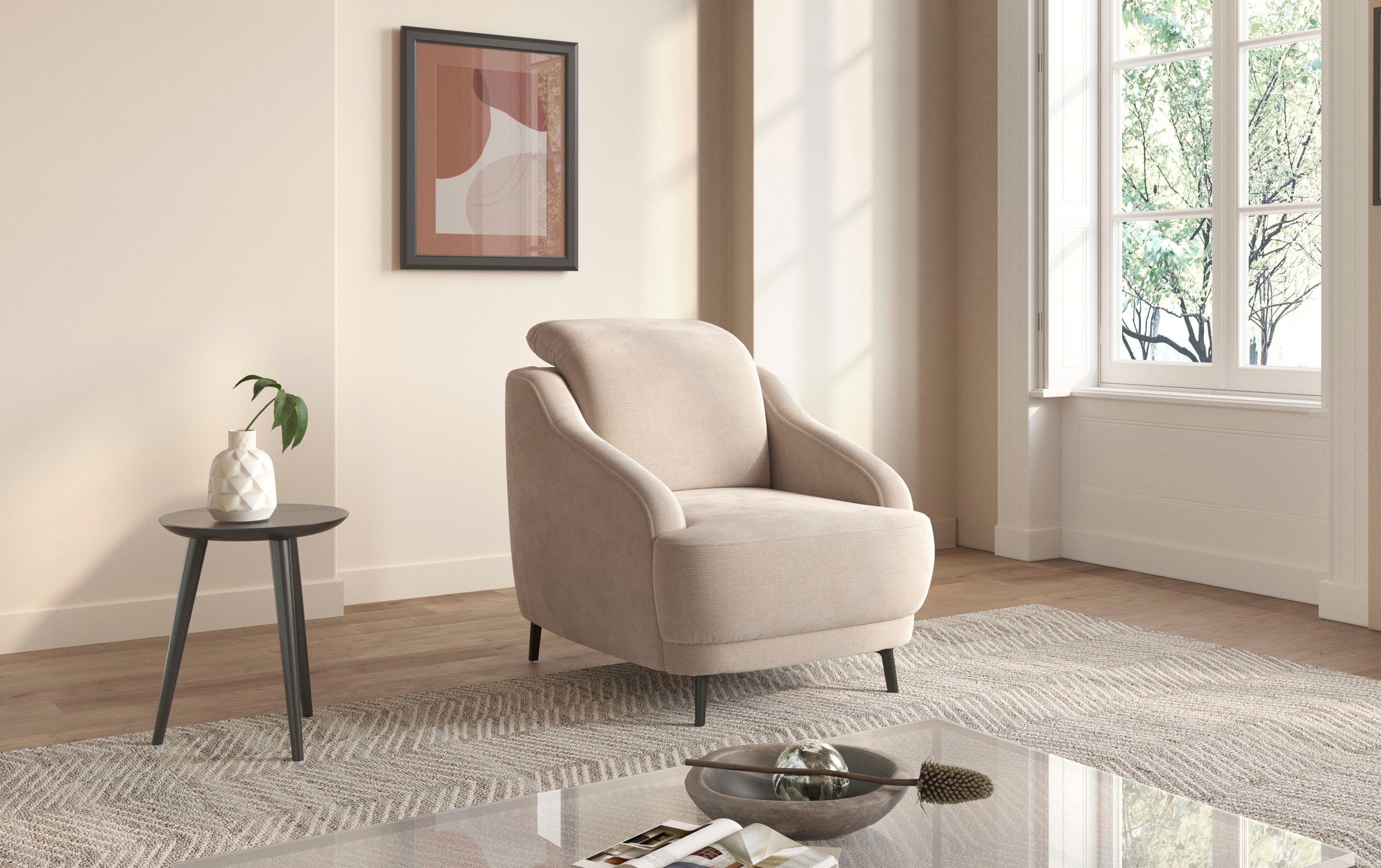 sit&more Sessel »Blues«, (1 St.), mit Metallfüßen, schwarz-matt günstig online kaufen