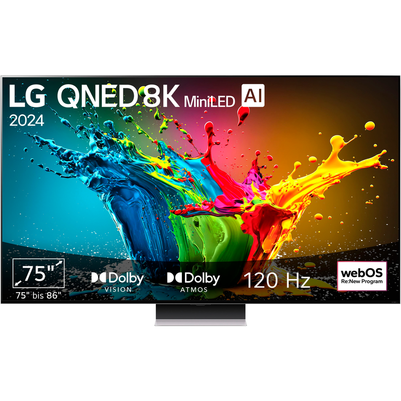 LG QNED-Fernseher »75QNED99T9B« 189 cm/75 ′′ 8K Smart-TV schwarz Leistungsstarker α9 Gen7 8K AI-Prozessor mit AI Picture Pro, AI Sound Pro & AI...