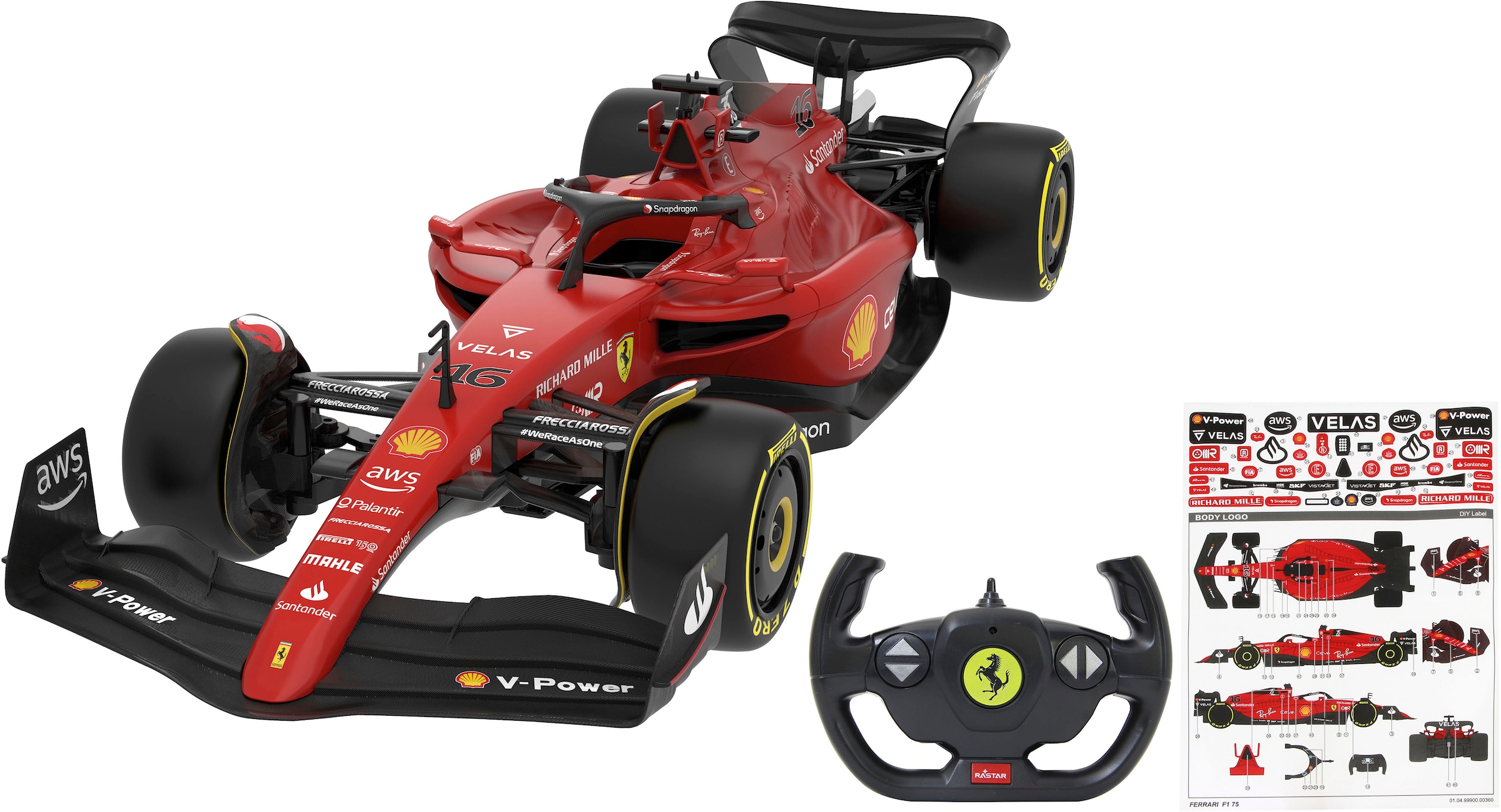 Jamara RC-Auto »Deluxe Cars, Deluxe Cars, Ferrari F1-75 1:12, rot - 2,4 GHz«