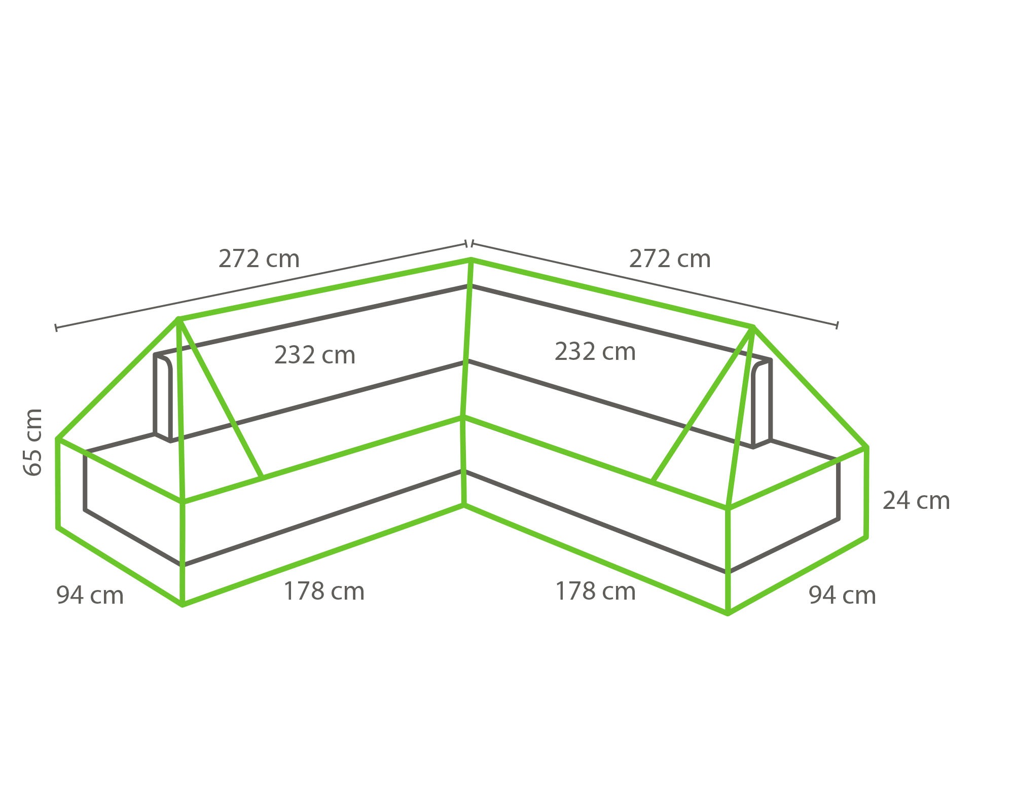 winza outdoor covers Gartenmöbel-Schutzhülle, geeignet für Loungeset, Maße 272/232x272/232x94x65/24 cm