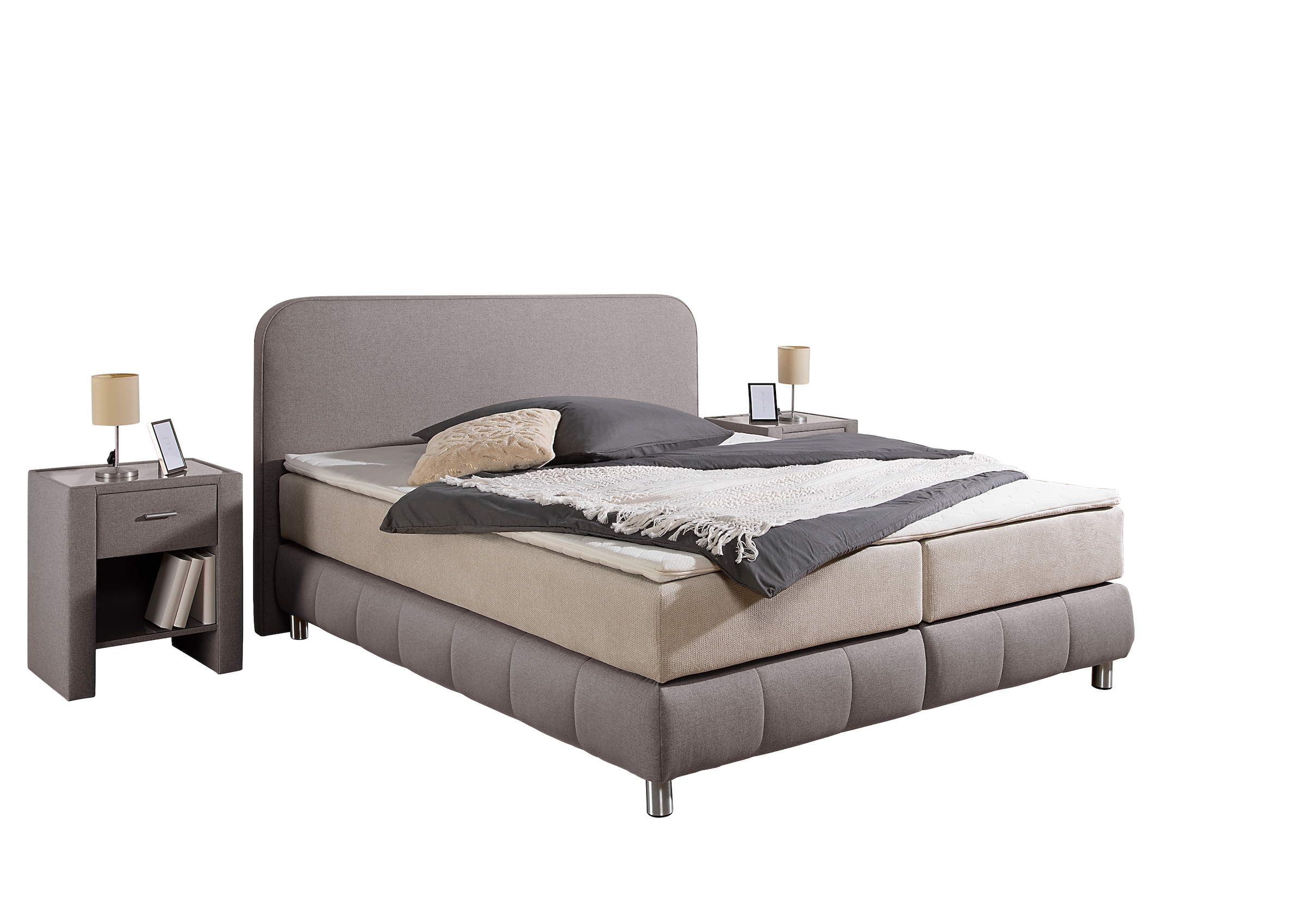 Home affaire Boxspringbett »Cesson, in verschiedenen Breiten«, inkl. Topper günstig online kaufen