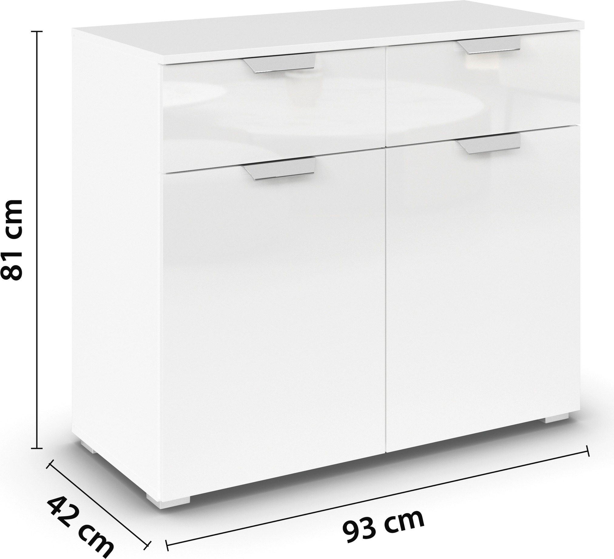 rauch Kombikommode »Glamour by Aditio«, mit Hochglanzfront, 2 Schubladen mit Softclose-Funktion