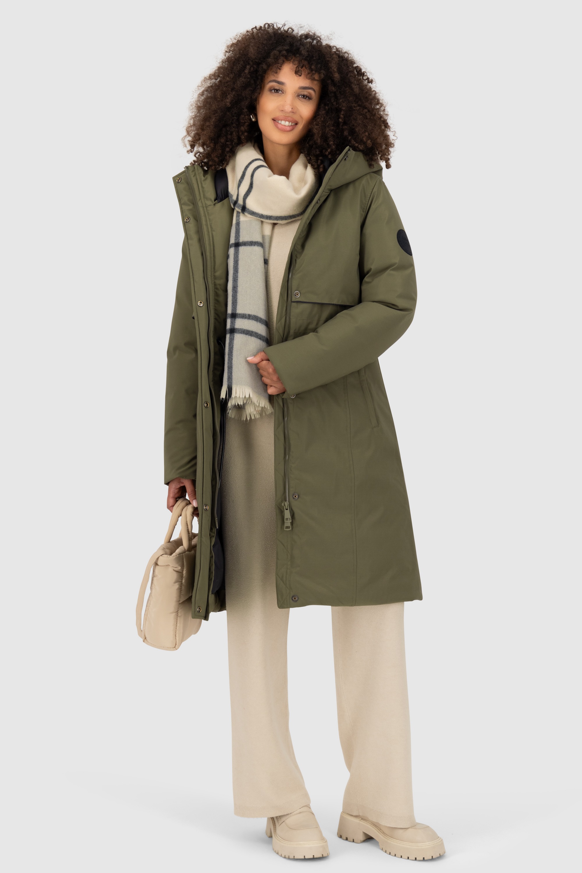 Alife & Kickin Steppjacke »Damen CarsynAK A«, mit Kapuze, Wintermantel mit regulierbarem Taillen- Kordelzug und Kapuze