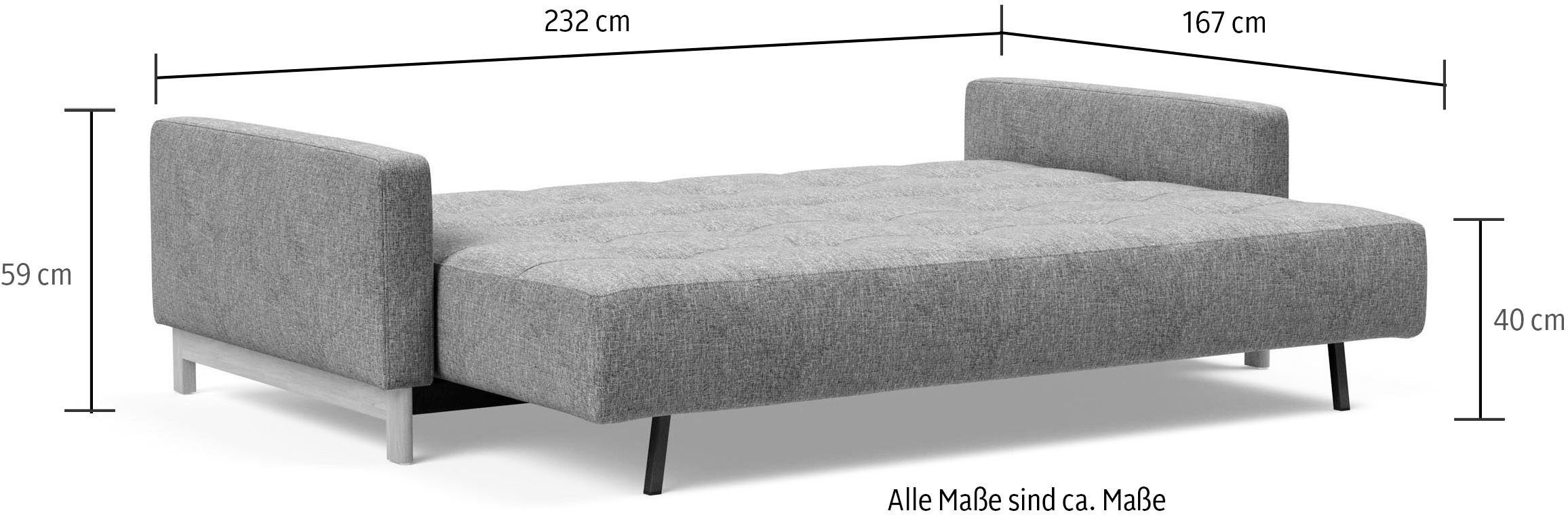 INNOVATION LIVING ™ Schlafsofa »Pyxis, 3-Sitzer Sofa mit extrabreiter Bettfunktion, Skandi-Design« Multifunktionssofa, extrabequem durch Taschenfederkern, Dauerschläfer