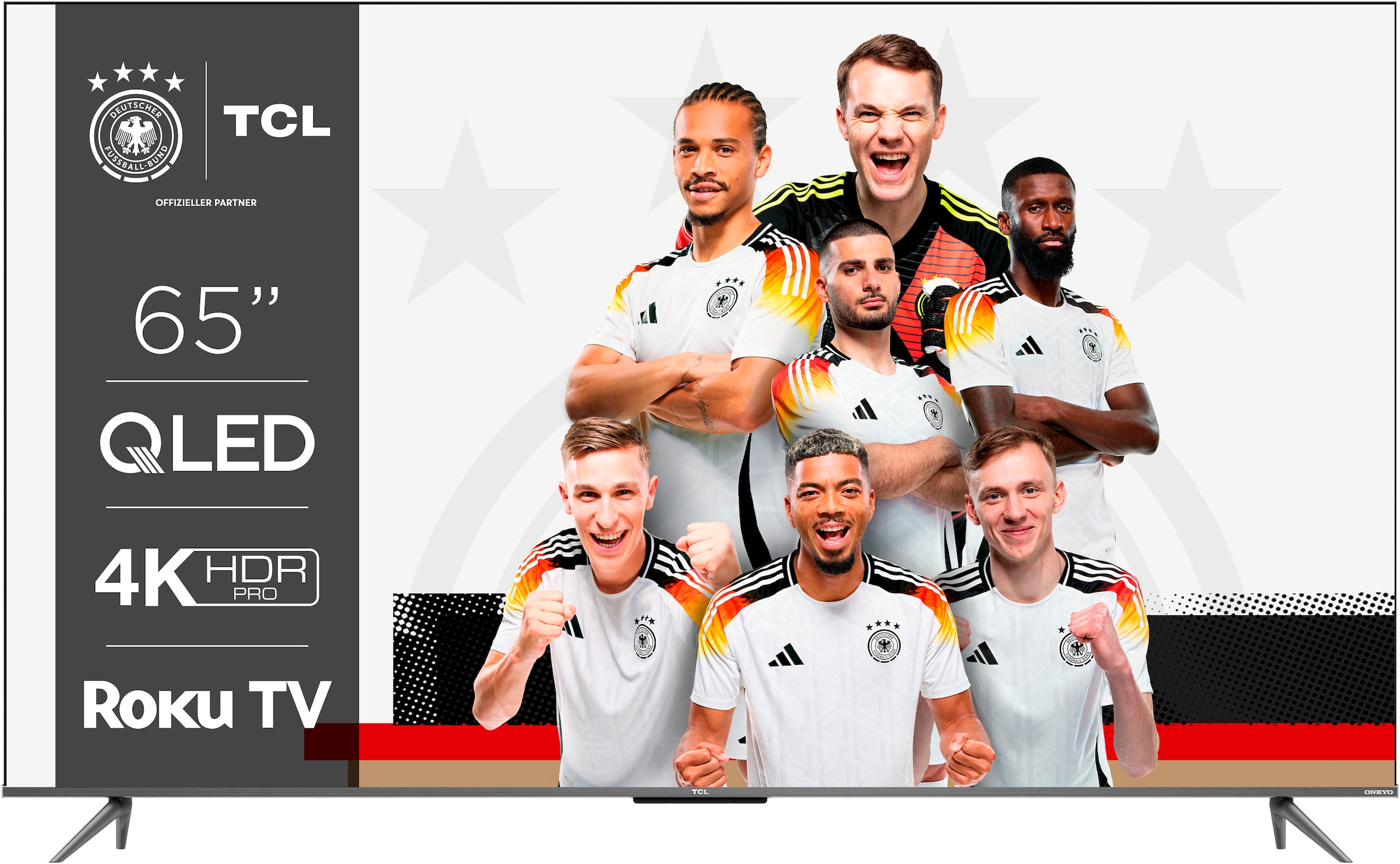 TCL QLED-Fernseher »65RC630X1«, 4K Ultra HD, Smart-TV, HDR Pro, HDR10+, Dolby Vision, Game Master, HDMI 2.1, ONKYO Sound